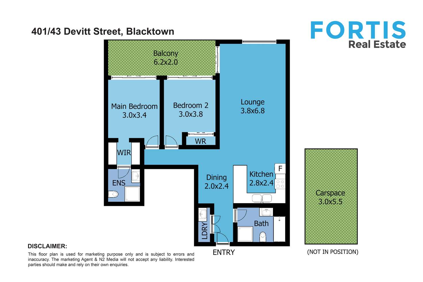 Floorplan of Homely unit listing, 401/43 Devitt Street, Blacktown NSW 2148