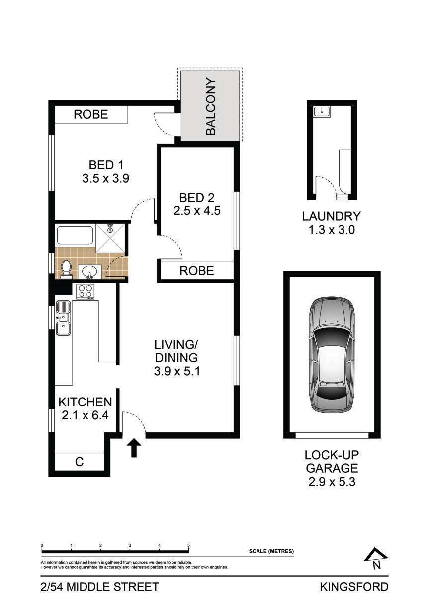 Floorplan of Homely apartment listing, 2/54 Middle Street, Kingsford NSW 2032