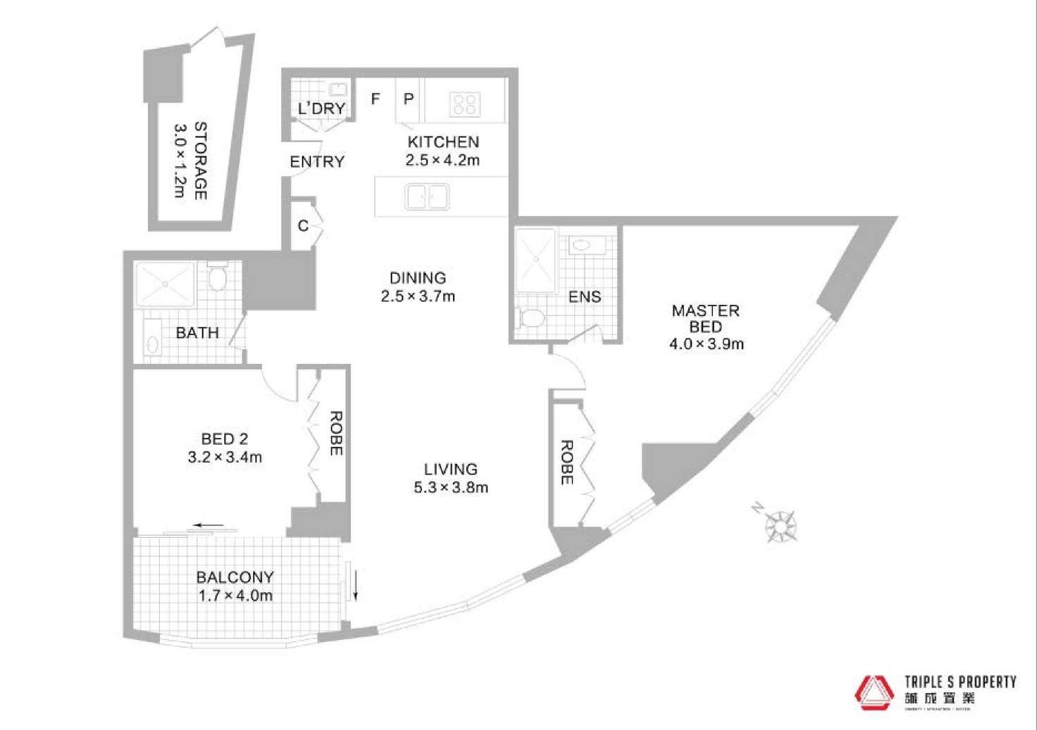 Floorplan of Homely apartment listing, 902/6 Ebsworth Street, Zetland NSW 2017