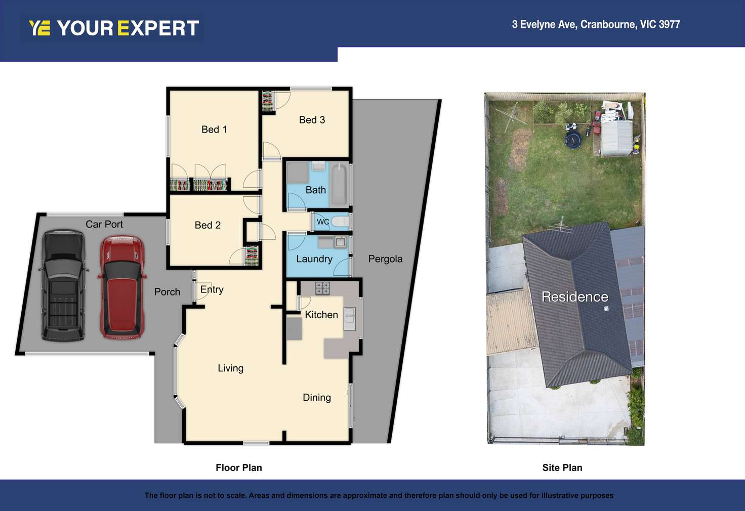 Floorplan of Homely house listing, 3 Evelyne Avenue, Cranbourne VIC 3977