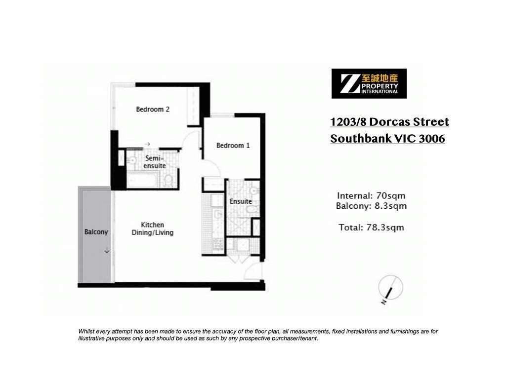 Floorplan of Homely apartment listing, 1203/8 Dorcas Street, Southbank VIC 3006