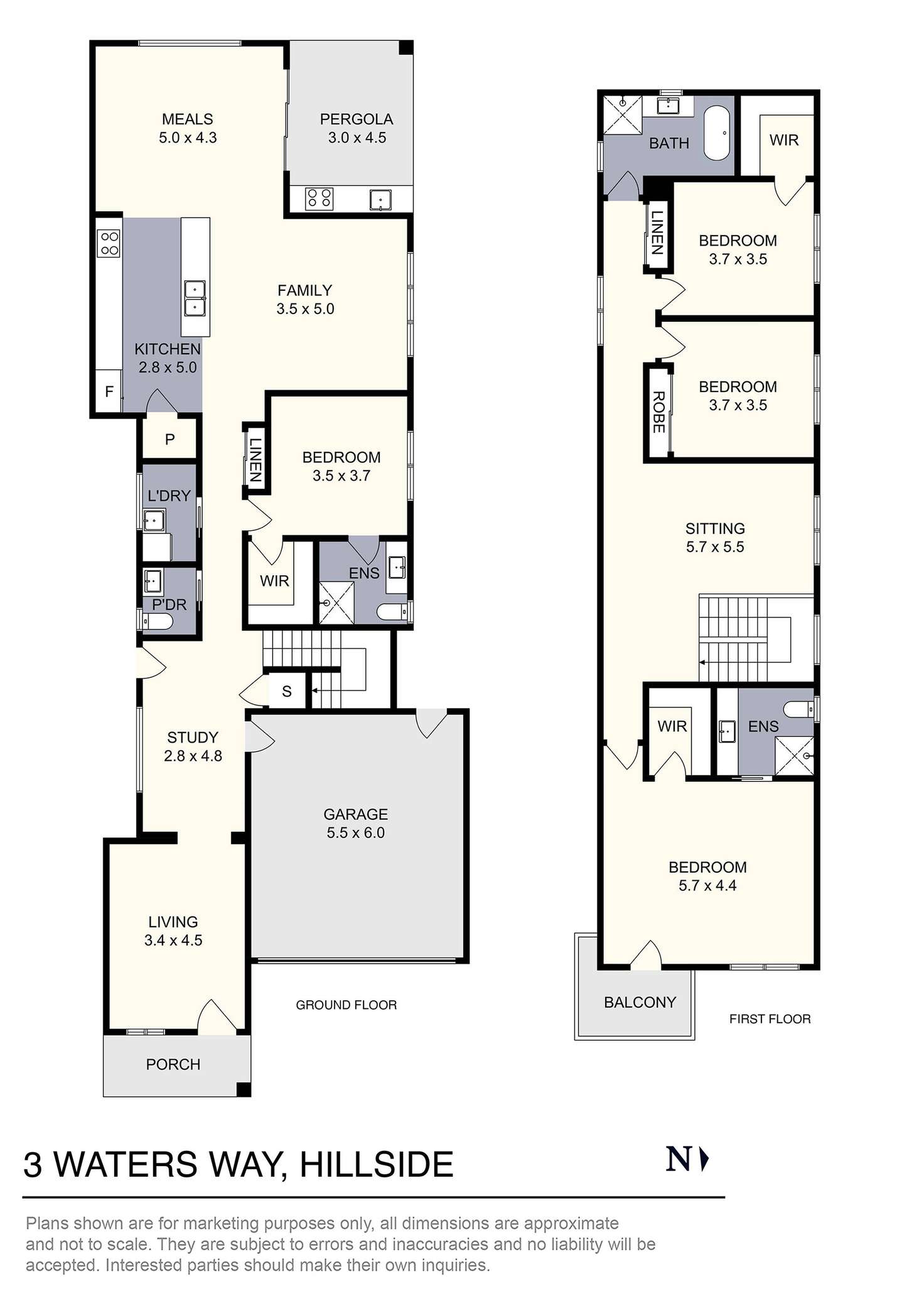 Floorplan of Homely house listing, 3 Waters Way, Hillside VIC 3037