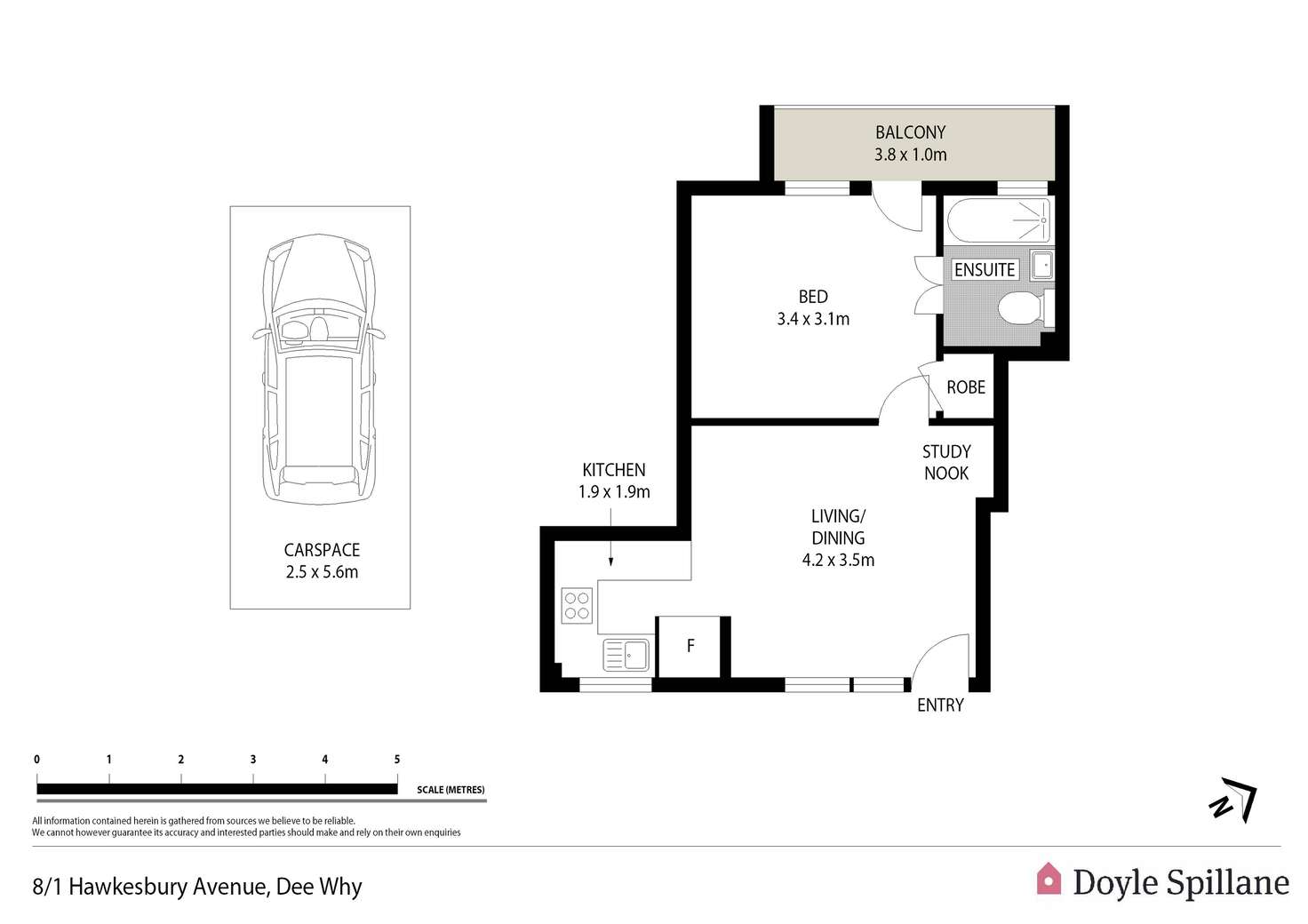 Floorplan of Homely apartment listing, 8/1 Hawkesbury Avenue, Dee Why NSW 2099