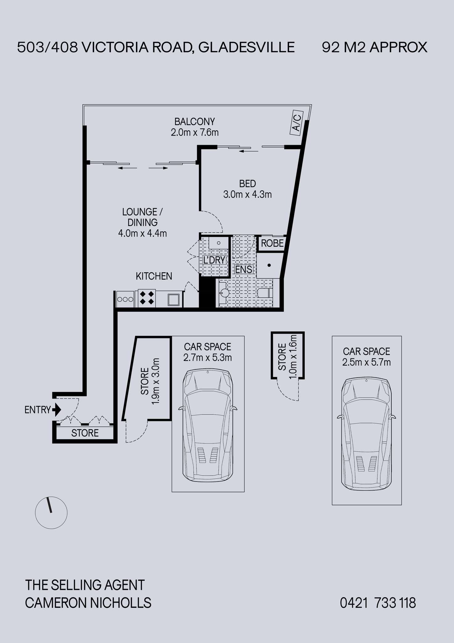 Floorplan of Homely apartment listing, 503/408 Victoria Road, Gladesville NSW 2111