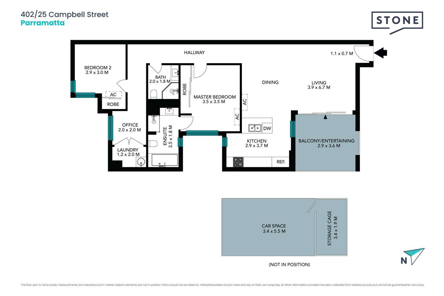 Floorplan of Homely apartment listing, 402/25 Campbell Street, Parramatta NSW 2150