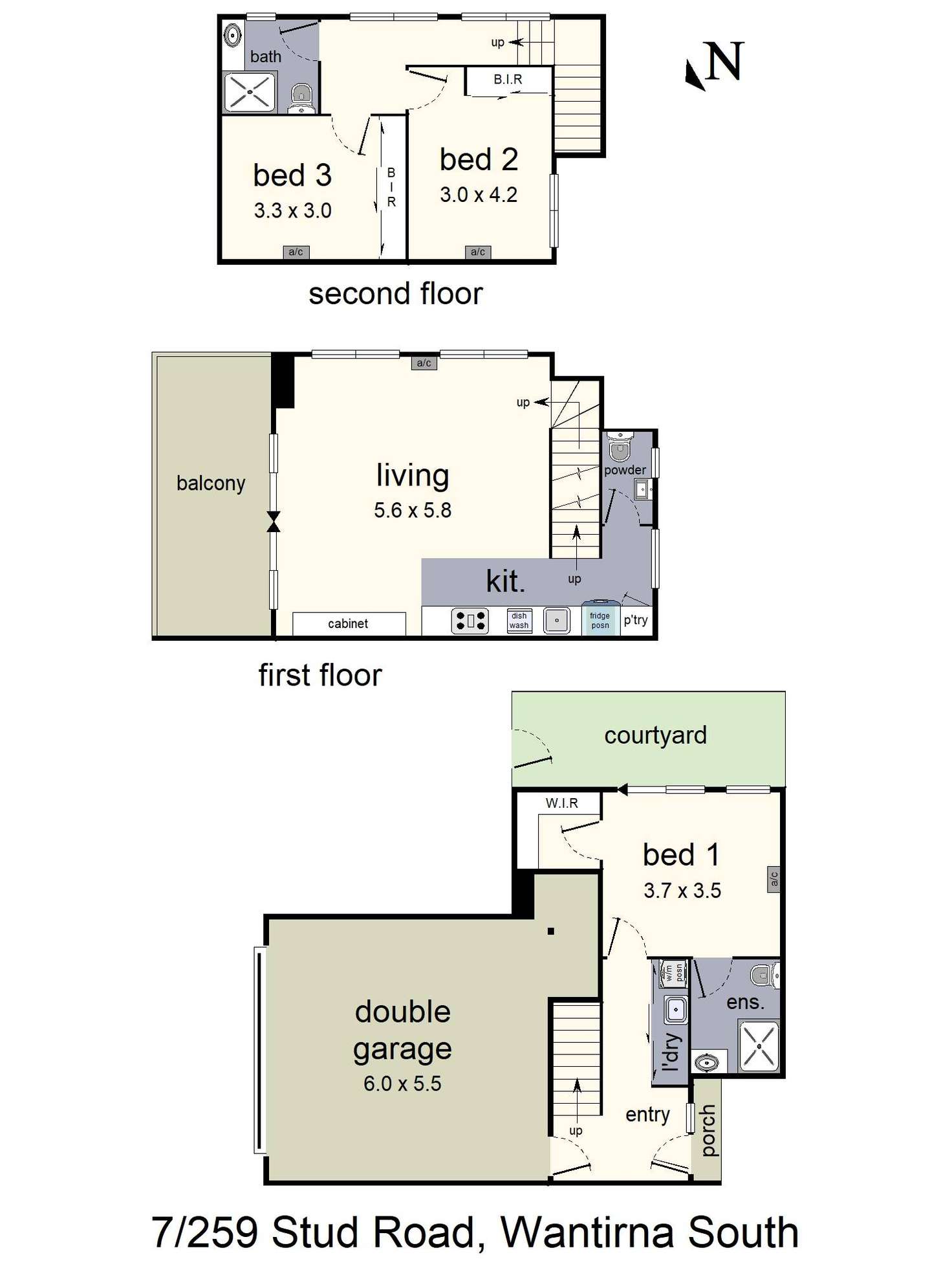 Floorplan of Homely townhouse listing, 7/259 Stud Road, Wantirna South VIC 3152