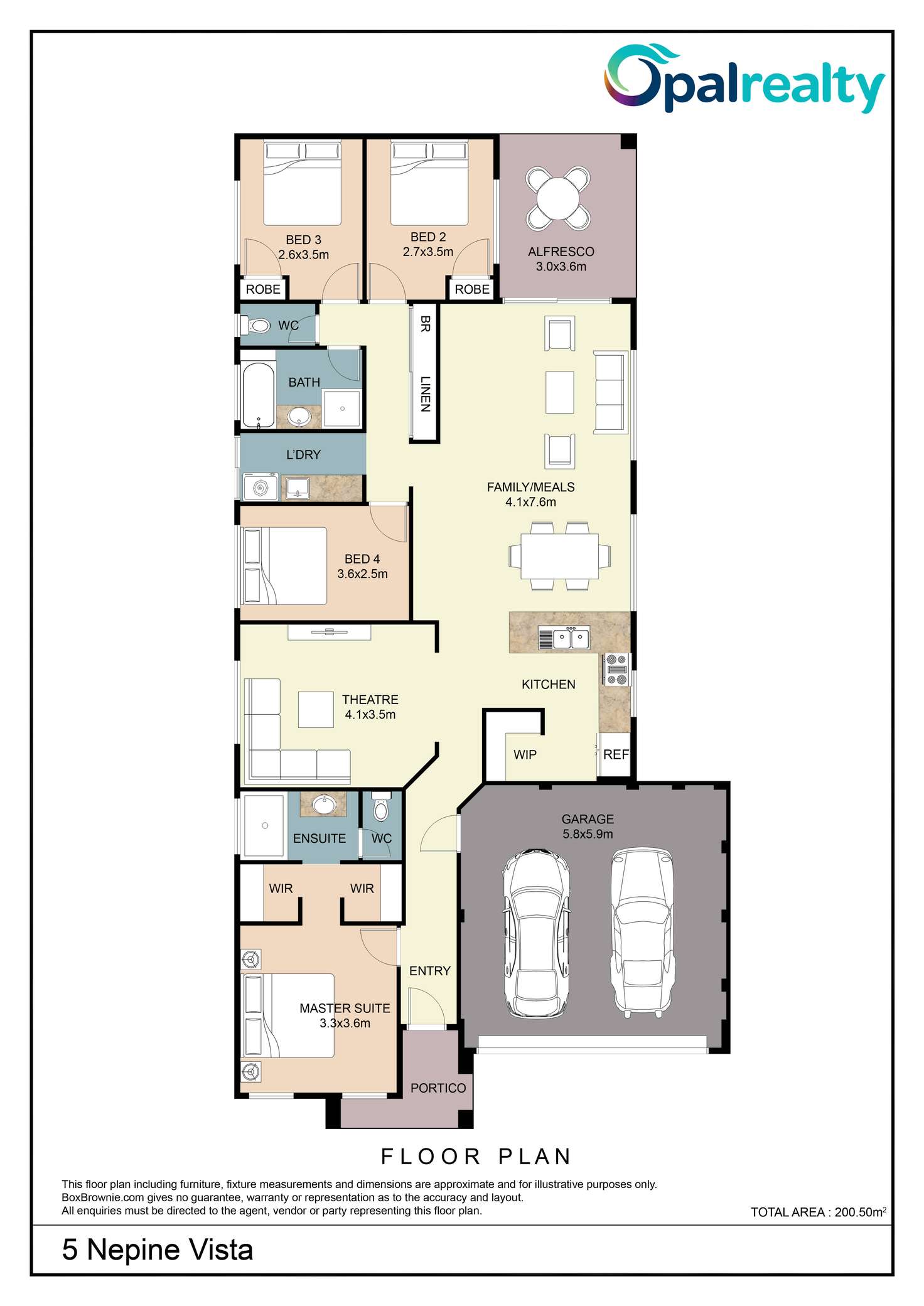 Floorplan of Homely house listing, 5 Nepine Vista, Wandi WA 6167