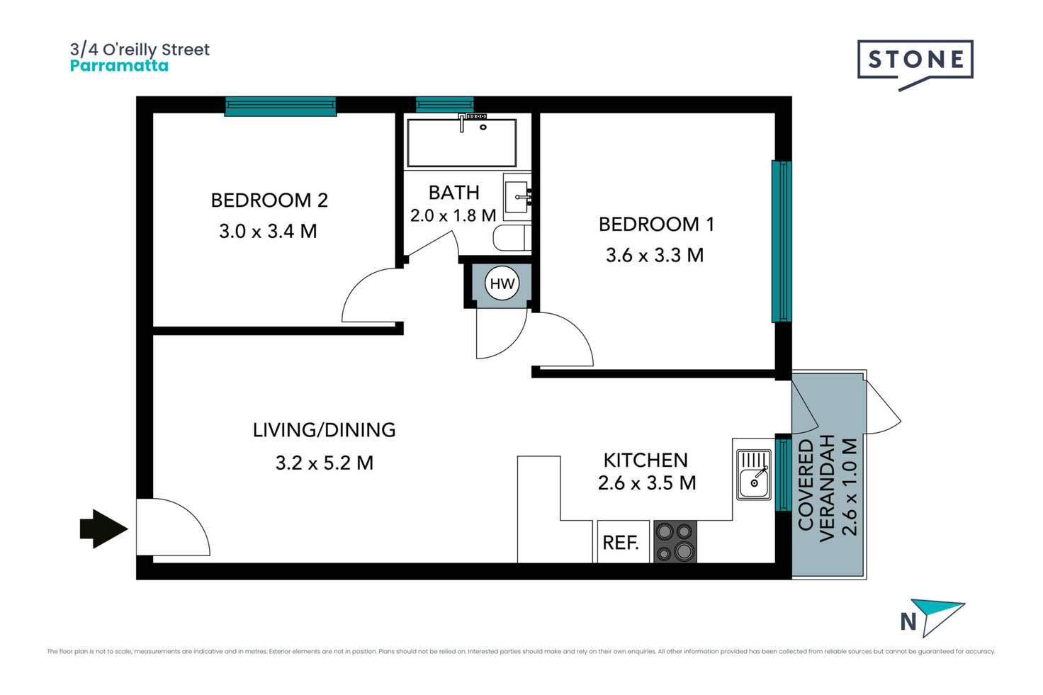 Floorplan of Homely apartment listing, 3/4 O'Reilly Street, Parramatta NSW 2150