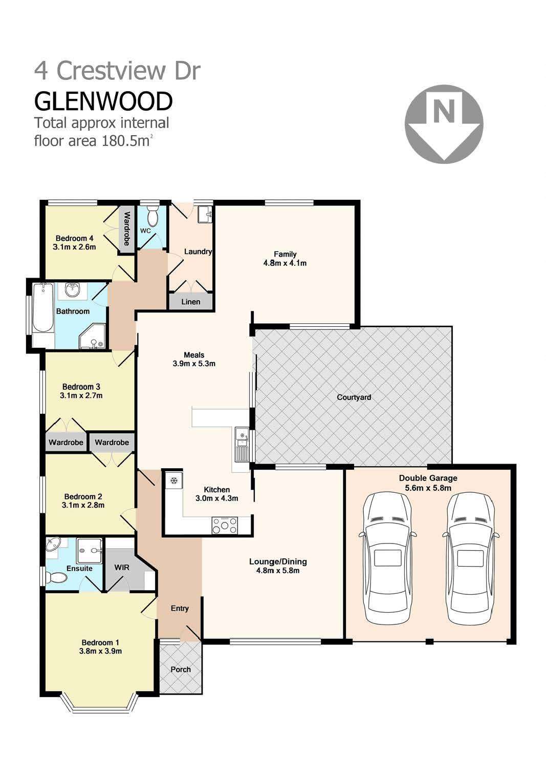 Floorplan of Homely house listing, 4 Crestview Drive, Glenwood NSW 2768