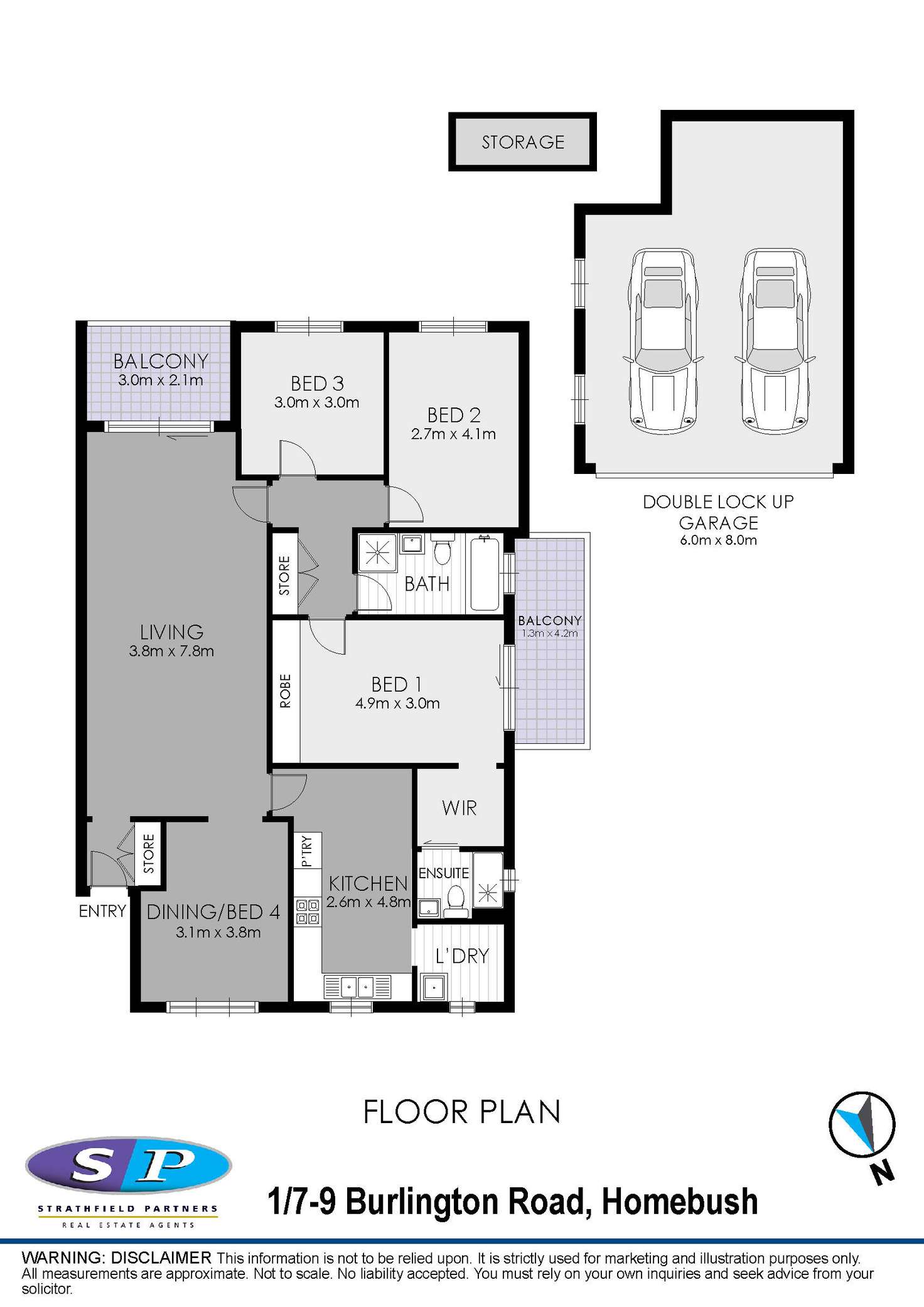 Floorplan of Homely apartment listing, 1/7-9 Burlington Road, Homebush NSW 2140