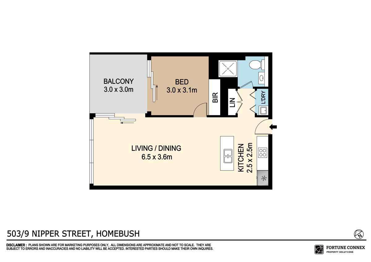 Floorplan of Homely apartment listing, 503/9 Nipper Street, Homebush NSW 2140