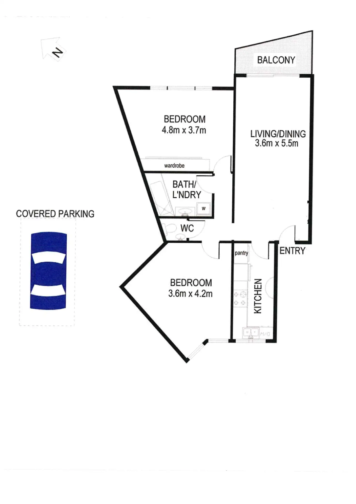 Floorplan of Homely unit listing, 2/12 Elizabeth Parade, Lane Cove NSW 2066