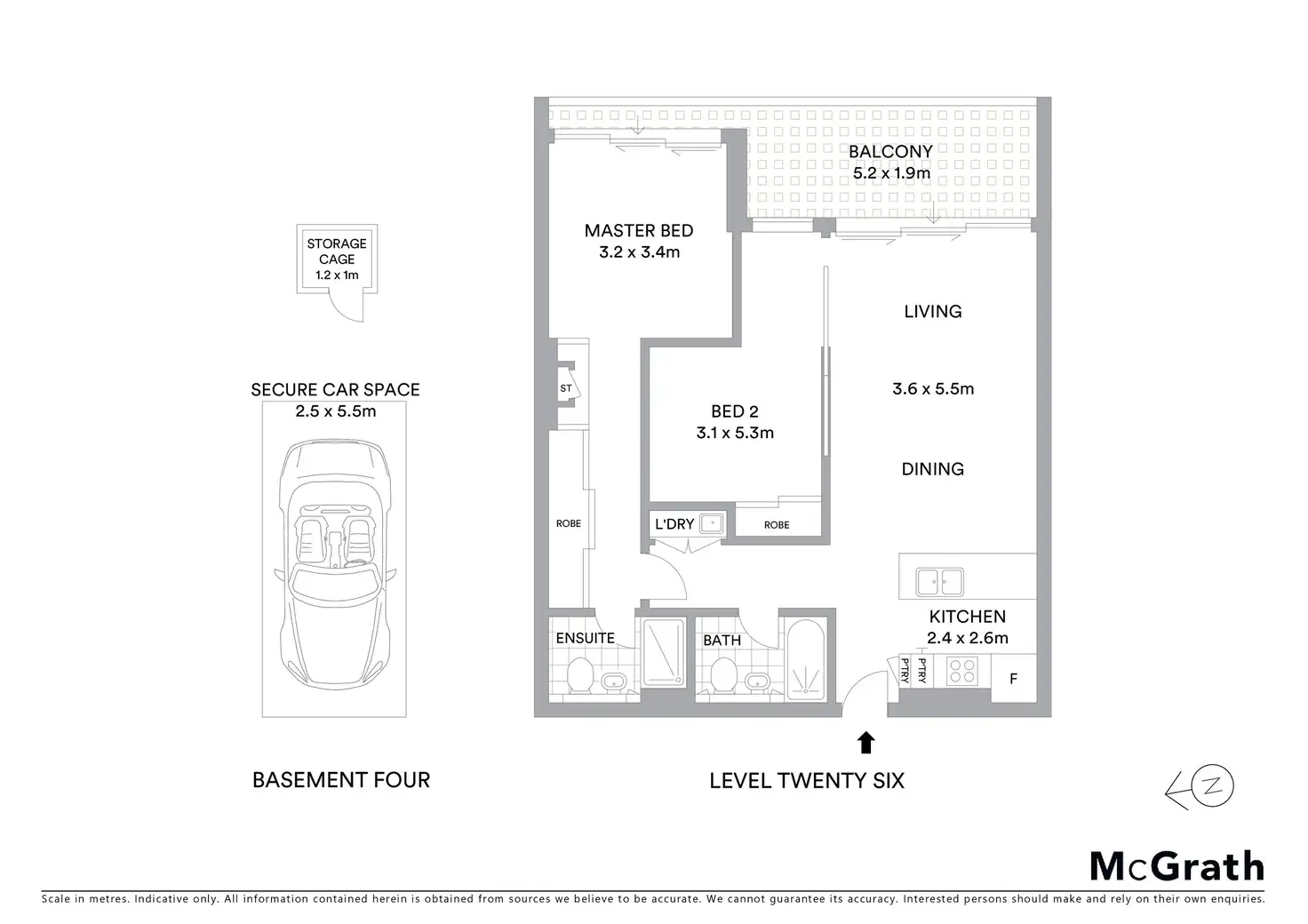 Floorplan of Homely apartment listing, 2608/45 Macquarie Street, Parramatta NSW 2150