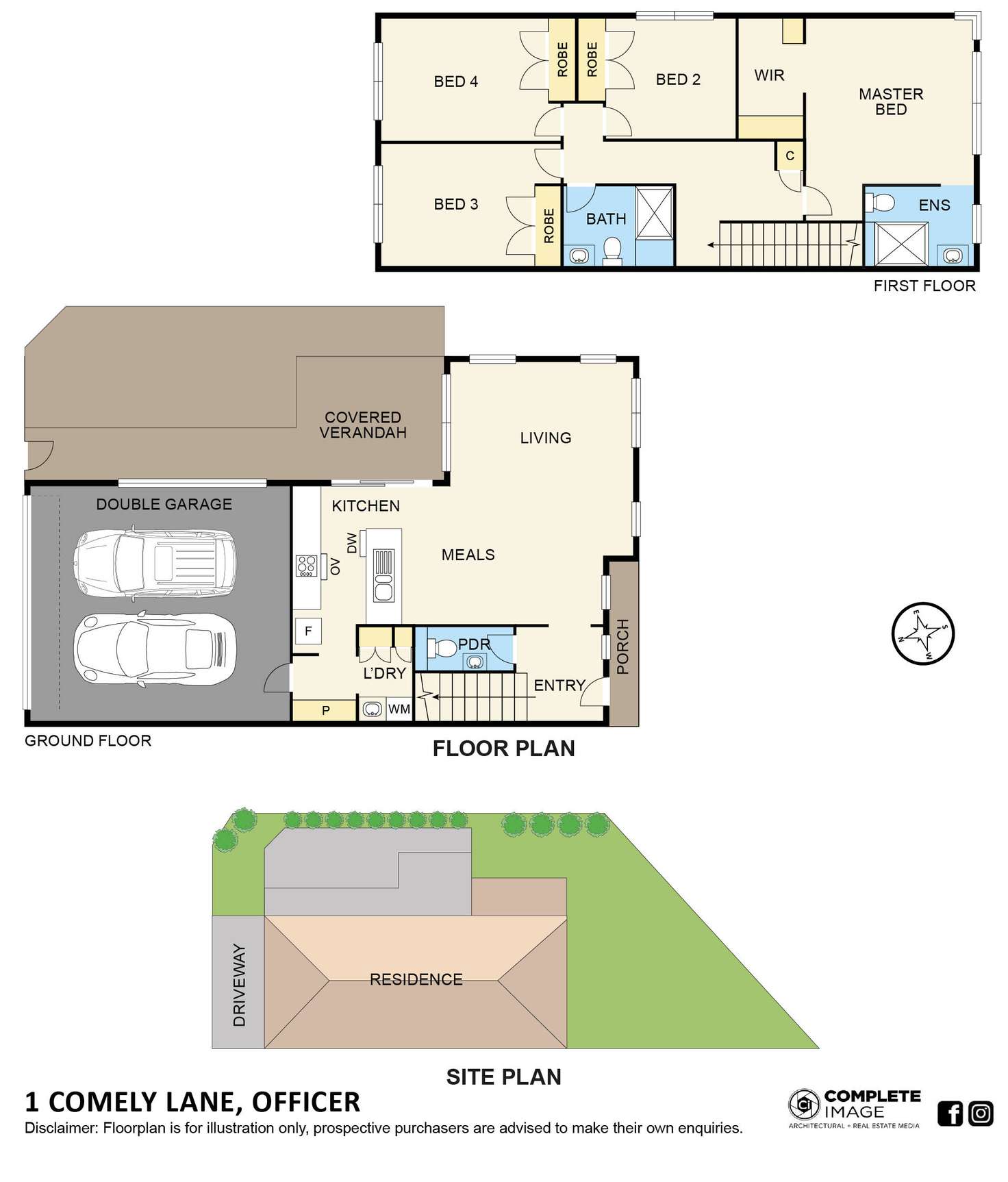 Floorplan of Homely house listing, 1 Comely Lane, Officer VIC 3809