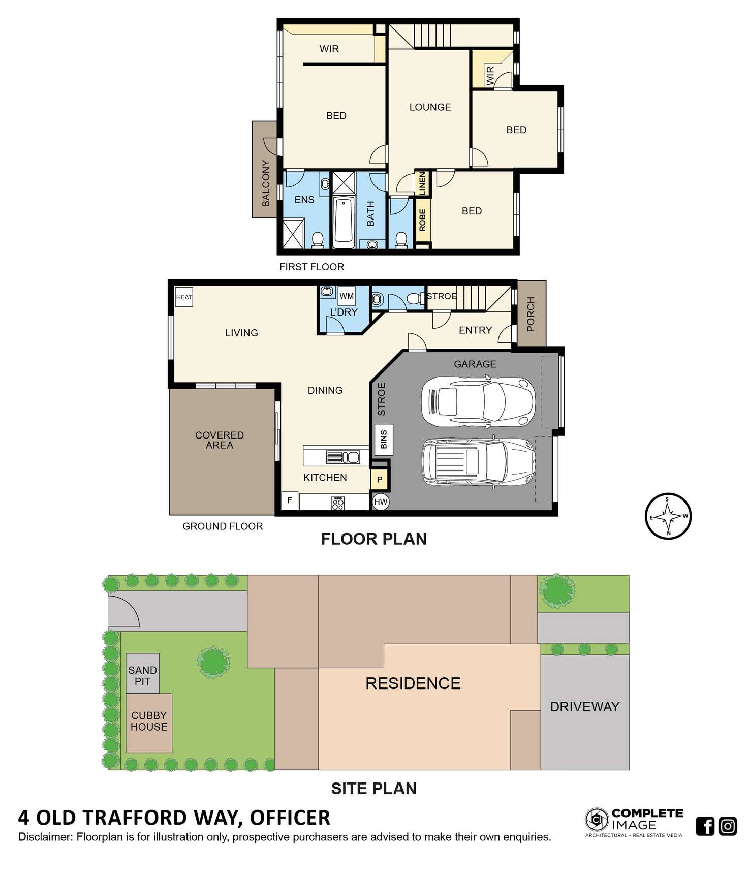 Floorplan of Homely house listing, 4 Old Trafford Way, Officer VIC 3809