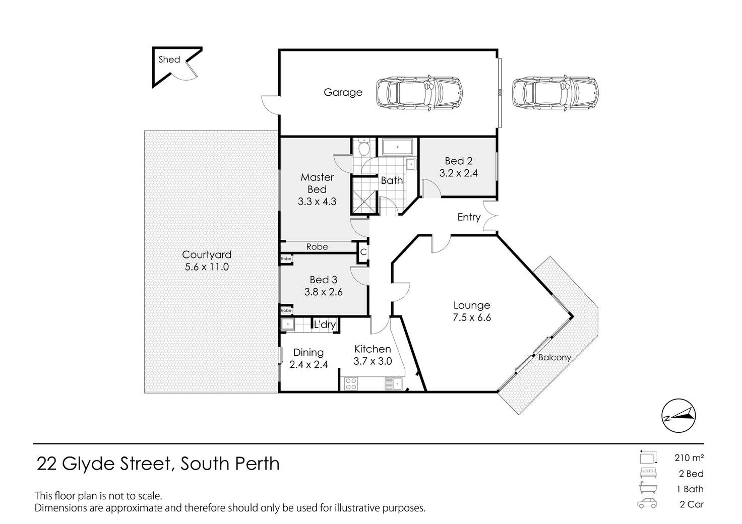 Floorplan of Homely villa listing, 22 Glyde Street, South Perth WA 6151