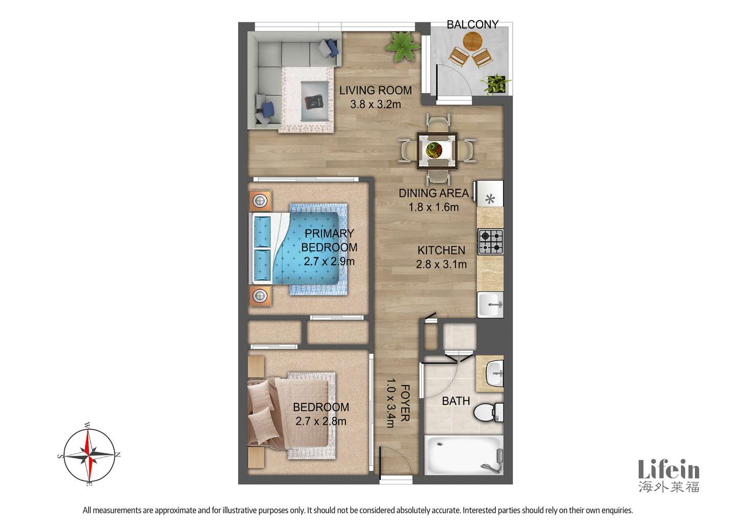 Floorplan of Homely apartment listing, 2411/155 Franklin Street, Melbourne VIC 3000