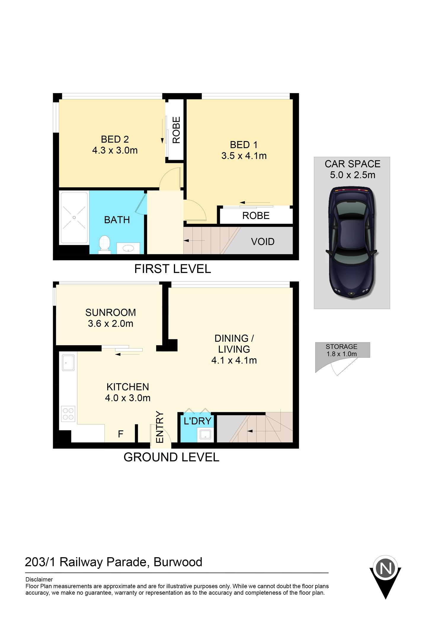 Floorplan of Homely apartment listing, 203/1 Railway Parade, Burwood NSW 2134