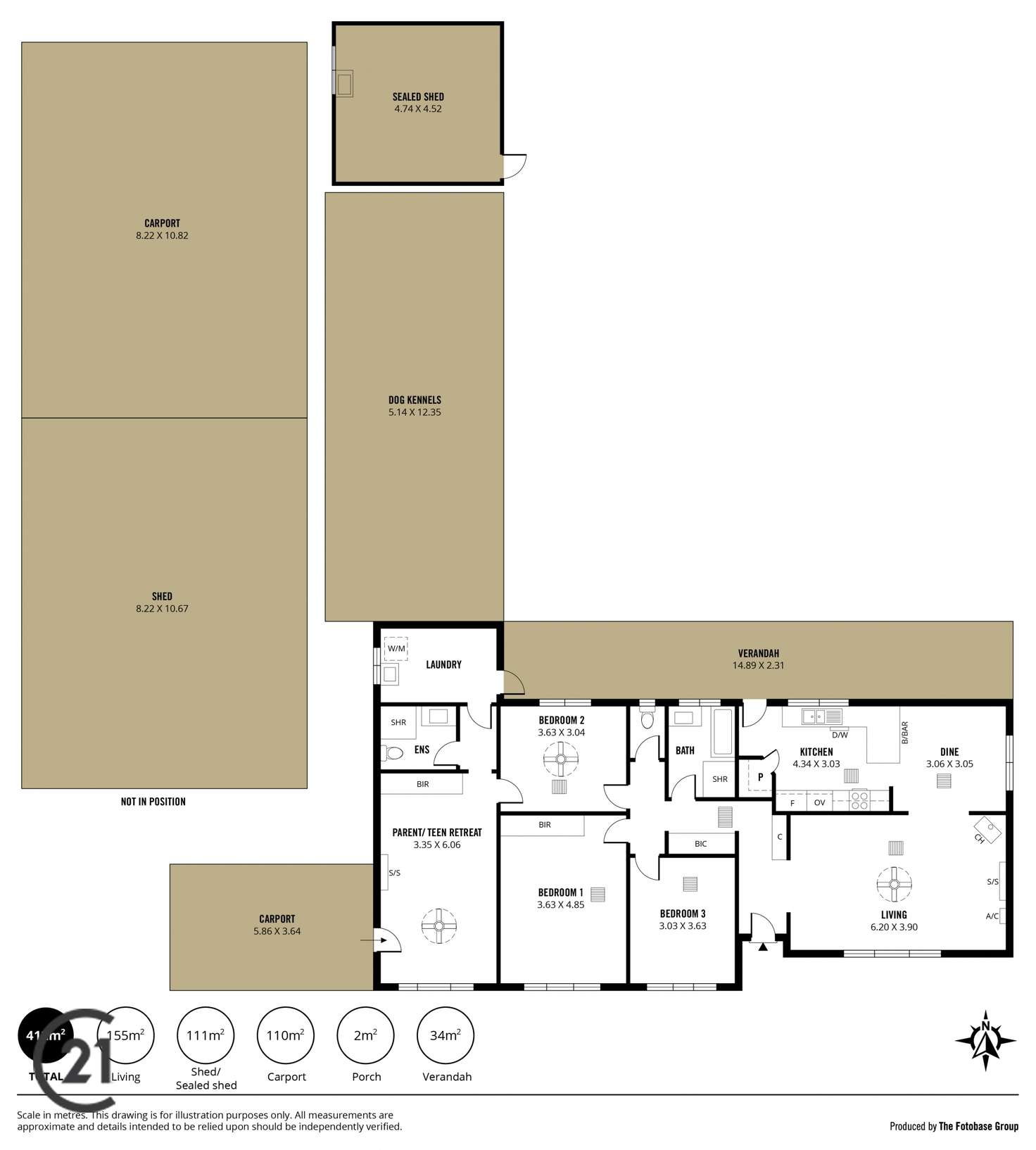 Floorplan of Homely acreageSemiRural listing, 360 Hillier Road, Hillier SA 5116