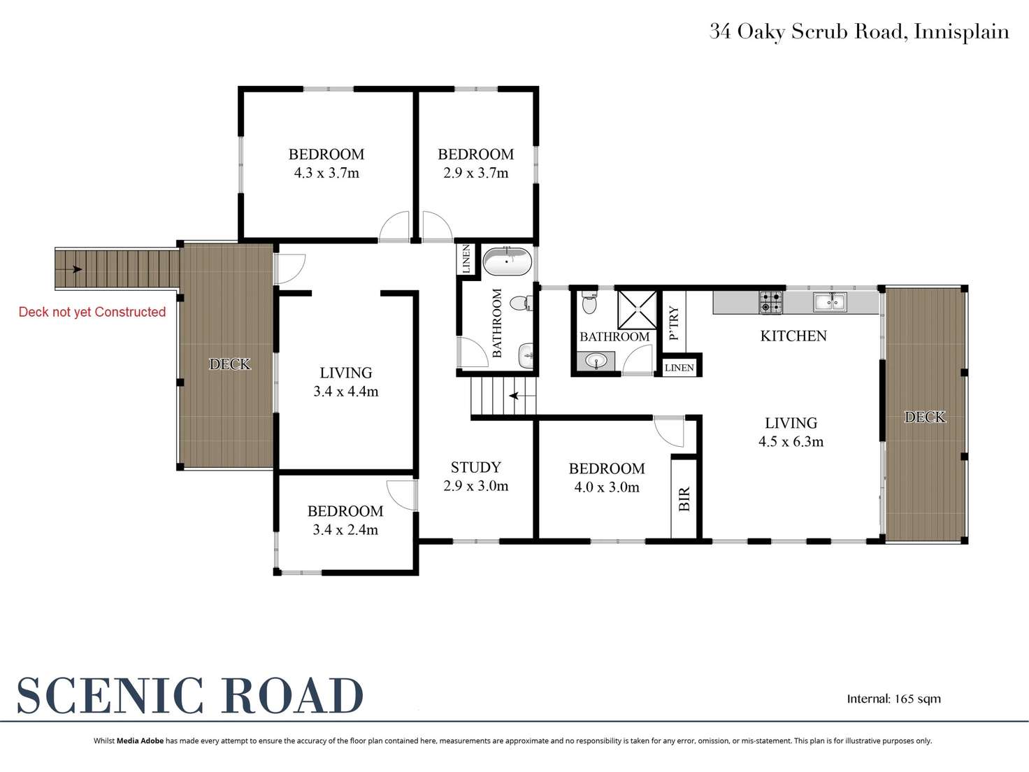 Floorplan of Homely acreageSemiRural listing, 34 Oaky Scrub Road, Innisplain QLD 4285
