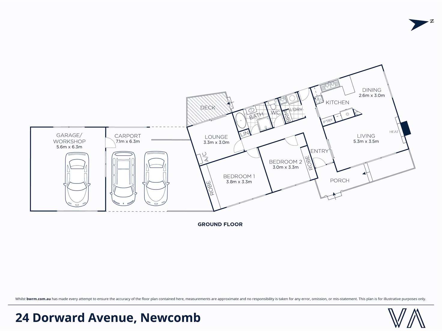 Floorplan of Homely house listing, 24 Dorward Avenue, Newcomb VIC 3219