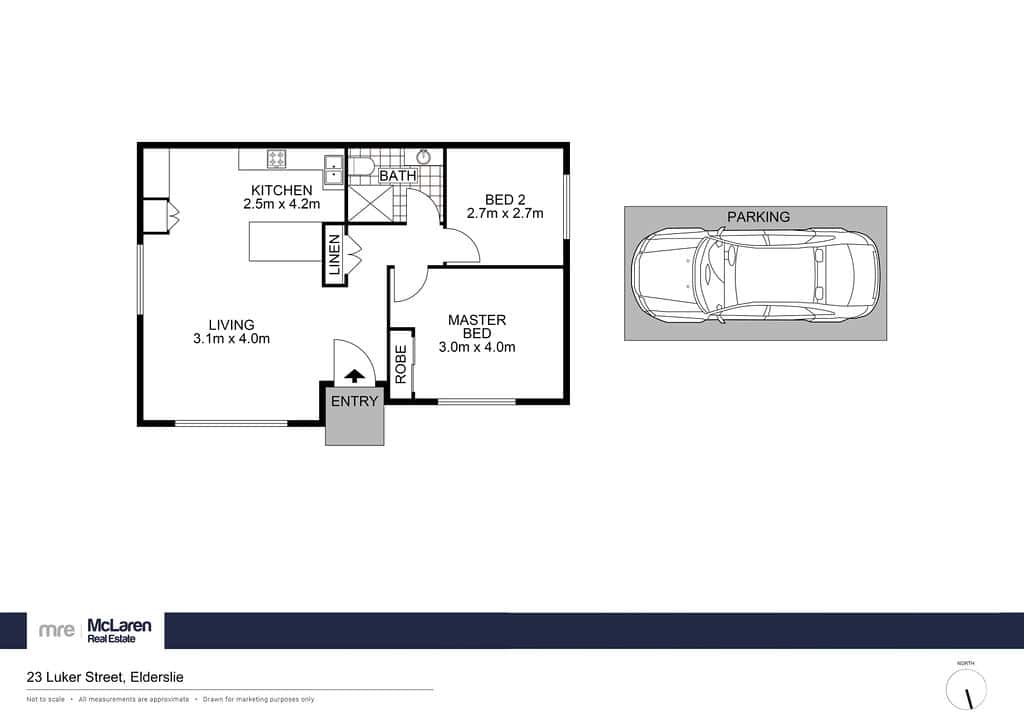 Floorplan of Homely flat listing, 23A Luker Street, Elderslie NSW 2570