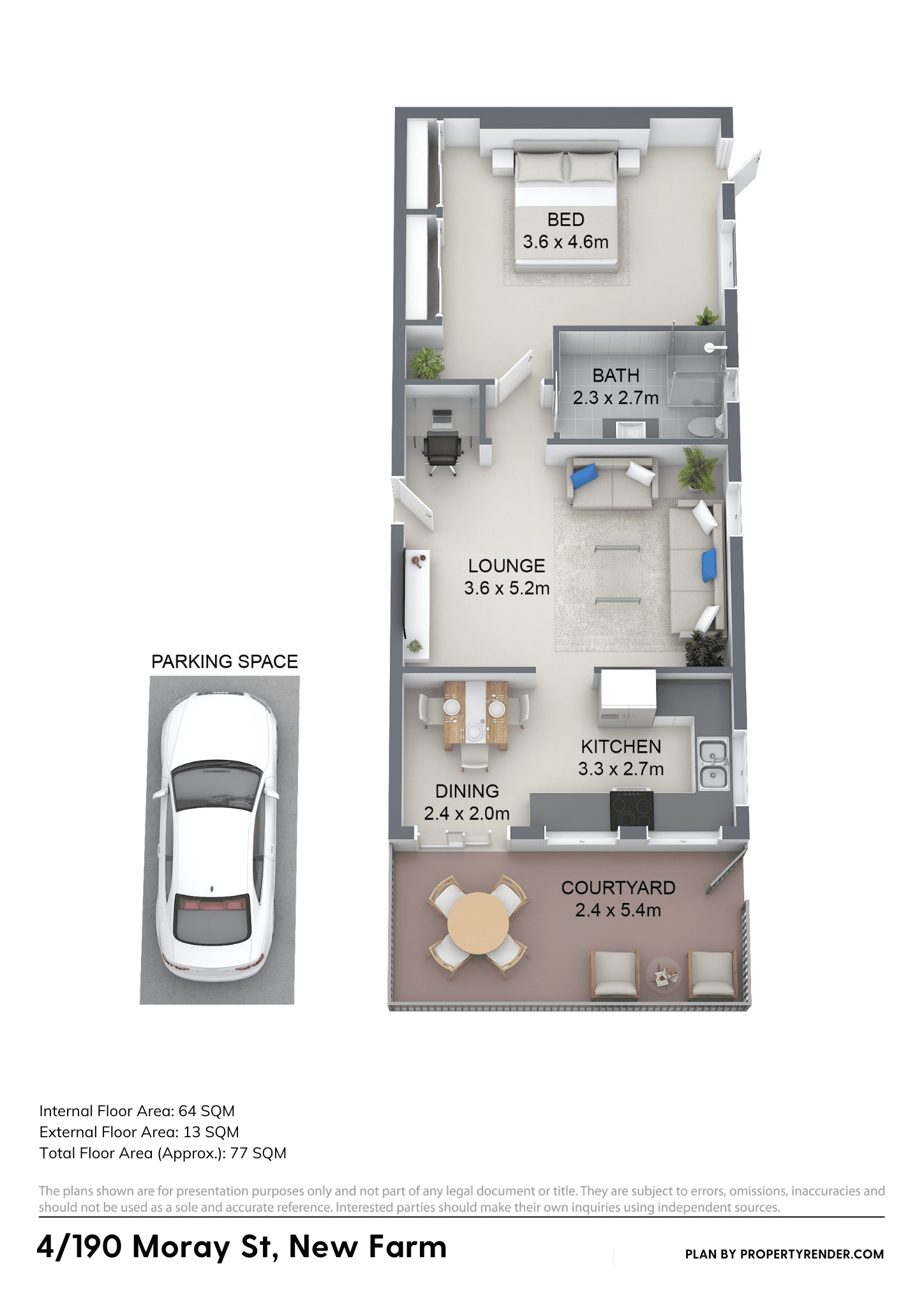 Floorplan of Homely unit listing, 4/190 Moray Street, New Farm QLD 4005