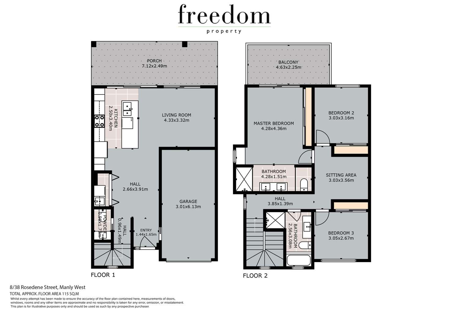 Floorplan of Homely townhouse listing, 8/38 Rosedene Street, Manly West QLD 4179