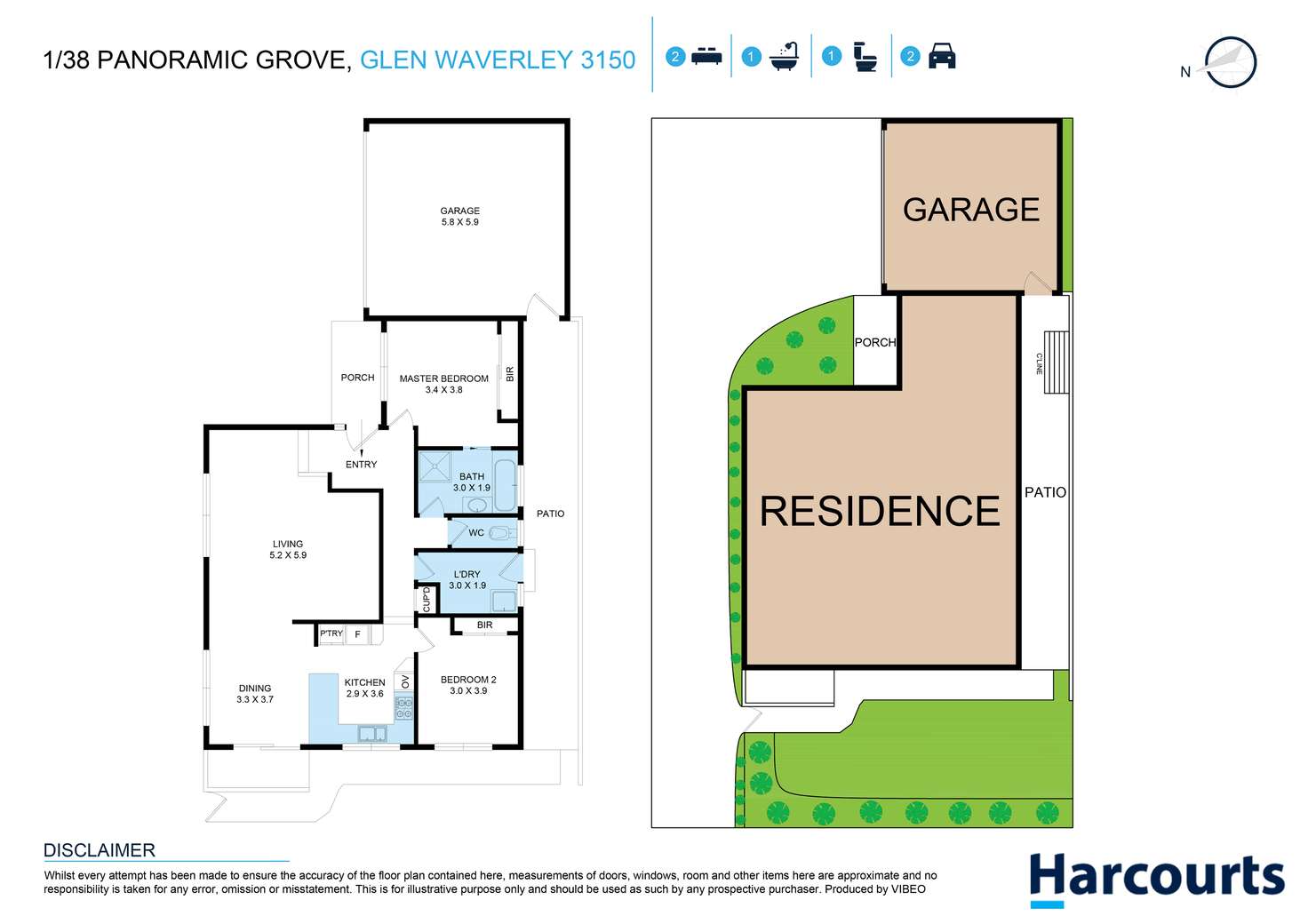 Floorplan of Homely unit listing, 1/38 Panoramic Grove, Glen Waverley VIC 3150