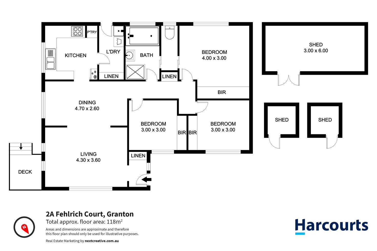 Floorplan of Homely unit listing, 1/2 Fehlrich Court, Granton TAS 7030