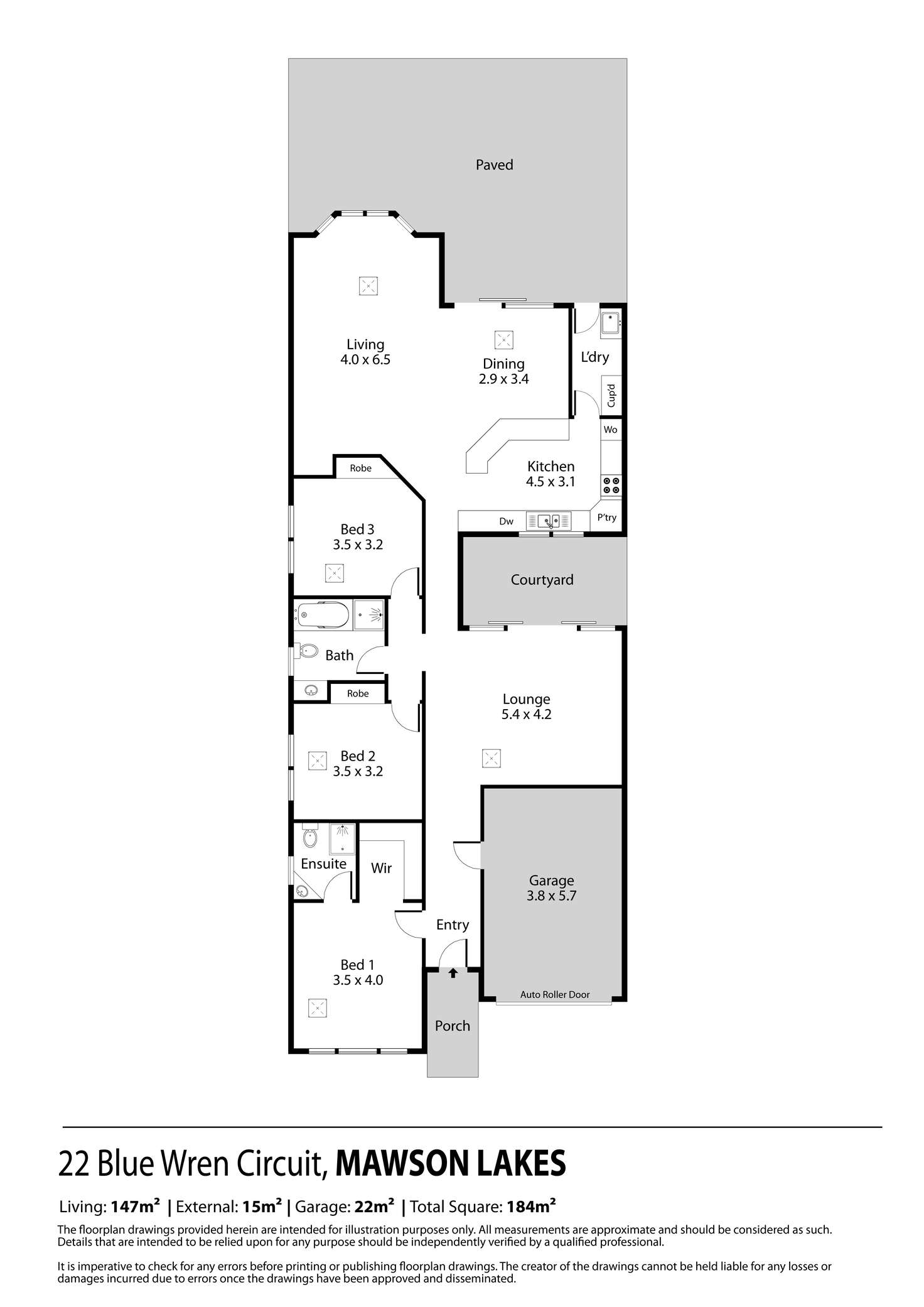 Floorplan of Homely house listing, 22 Blue Wren Circuit, Mawson Lakes SA 5095