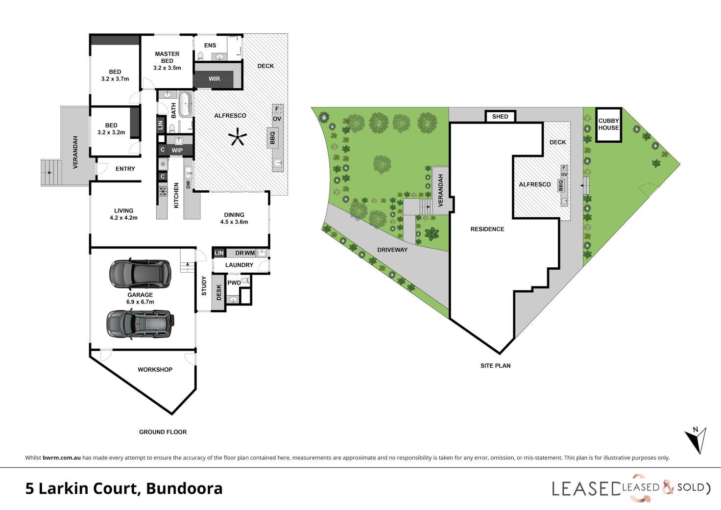 Floorplan of Homely house listing, 5 Larkin Court, Bundoora VIC 3083