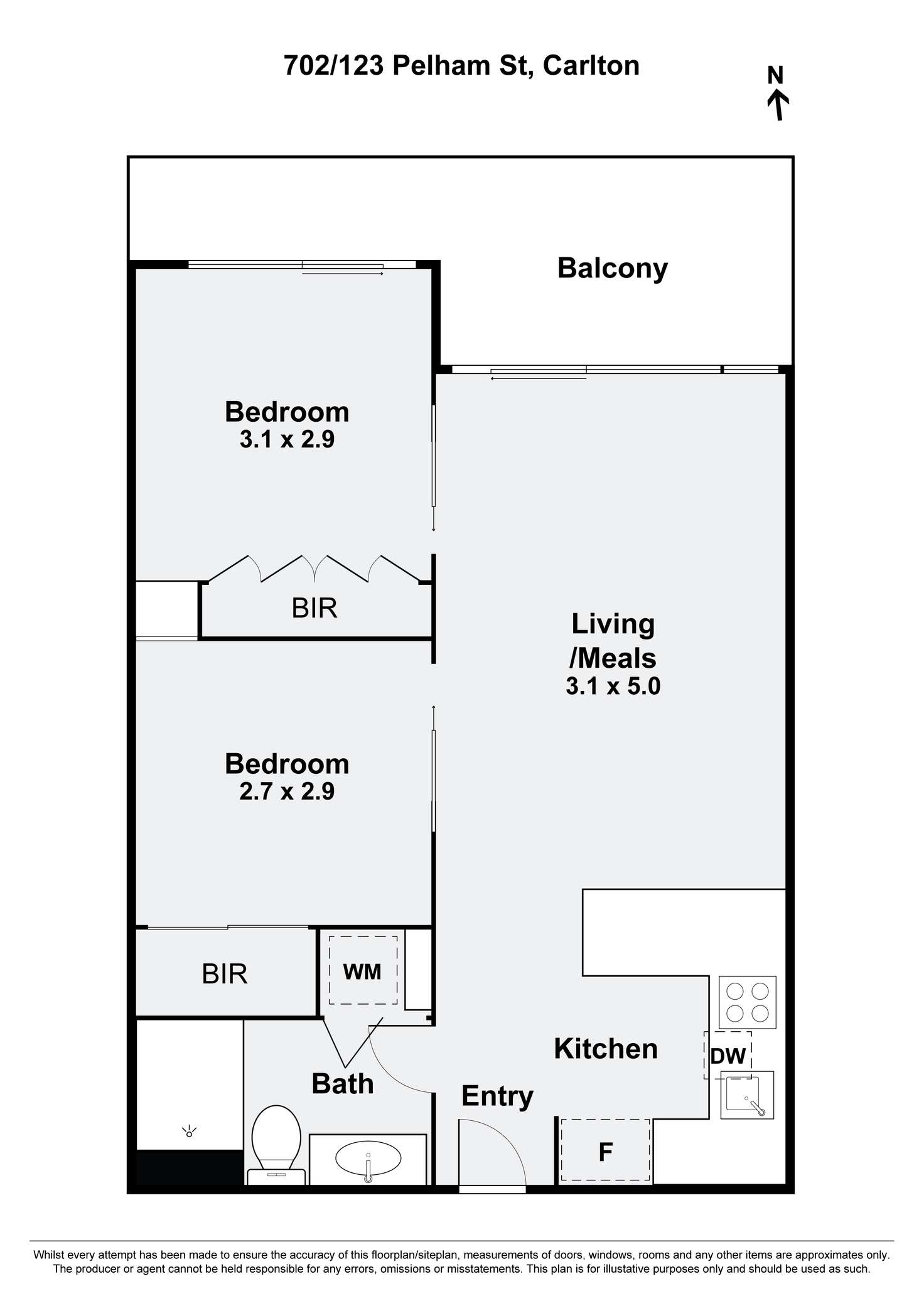 Floorplan of Homely apartment listing, 702/123 Pelham Street, Carlton VIC 3053