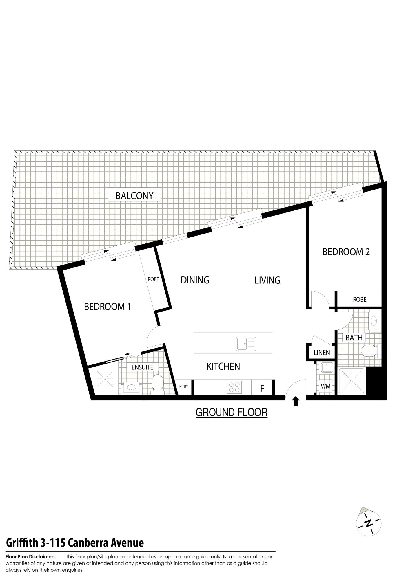 Floorplan of Homely unit listing, 3/115 Canberra Avenue, Griffith ACT 2603