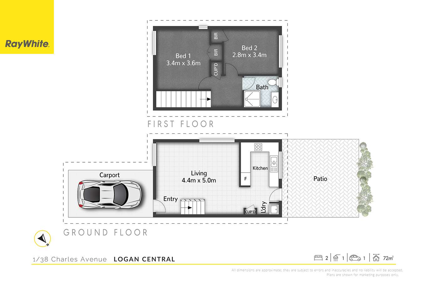 Floorplan of Homely townhouse listing, 1/38 Charles Avenue, Logan Central QLD 4114