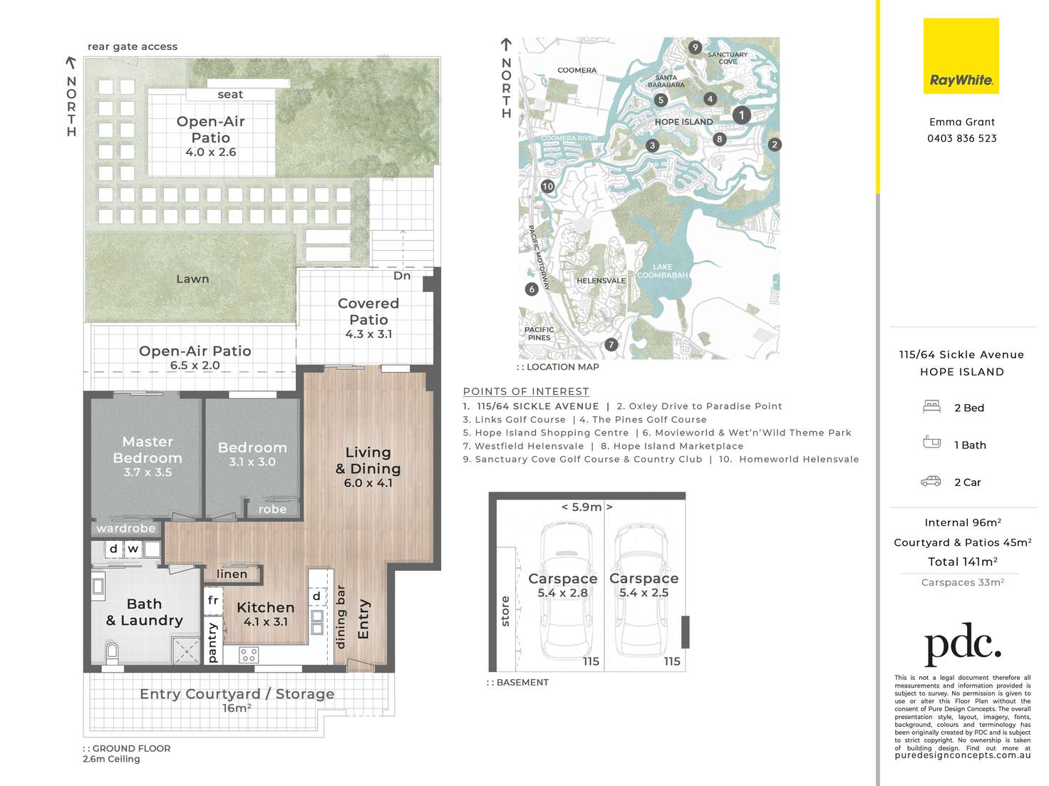 Floorplan of Homely unit listing, 115/64 Sickle Avenue, Hope Island QLD 4212