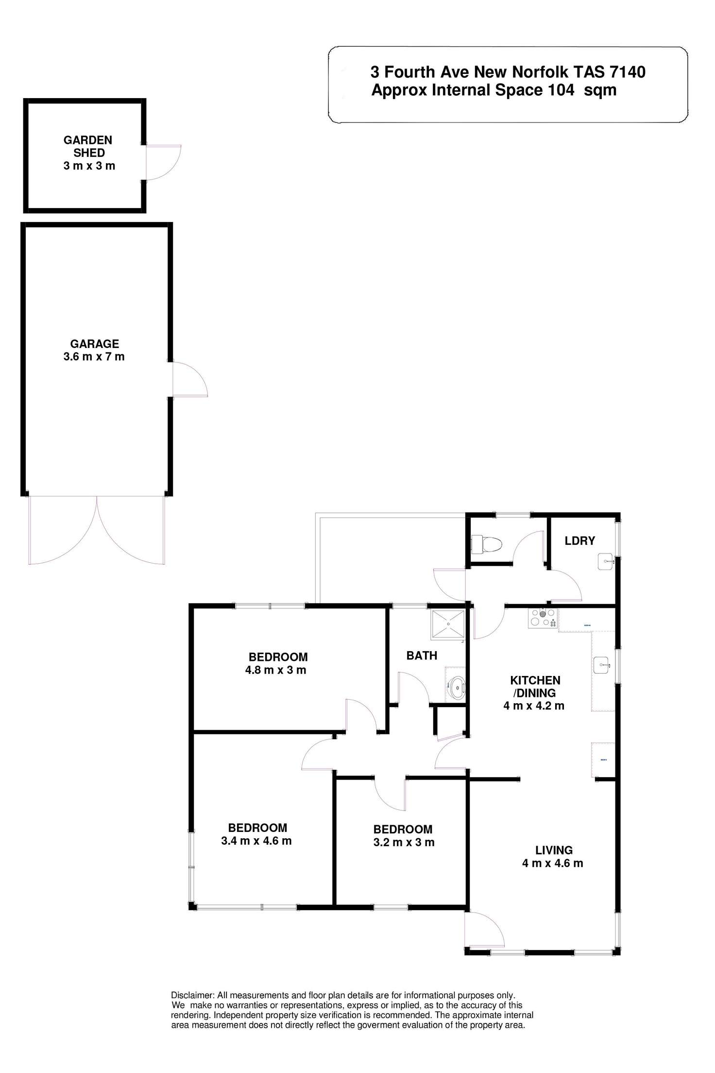 Floorplan of Homely house listing, 3 Fourth Avenue, New Norfolk TAS 7140