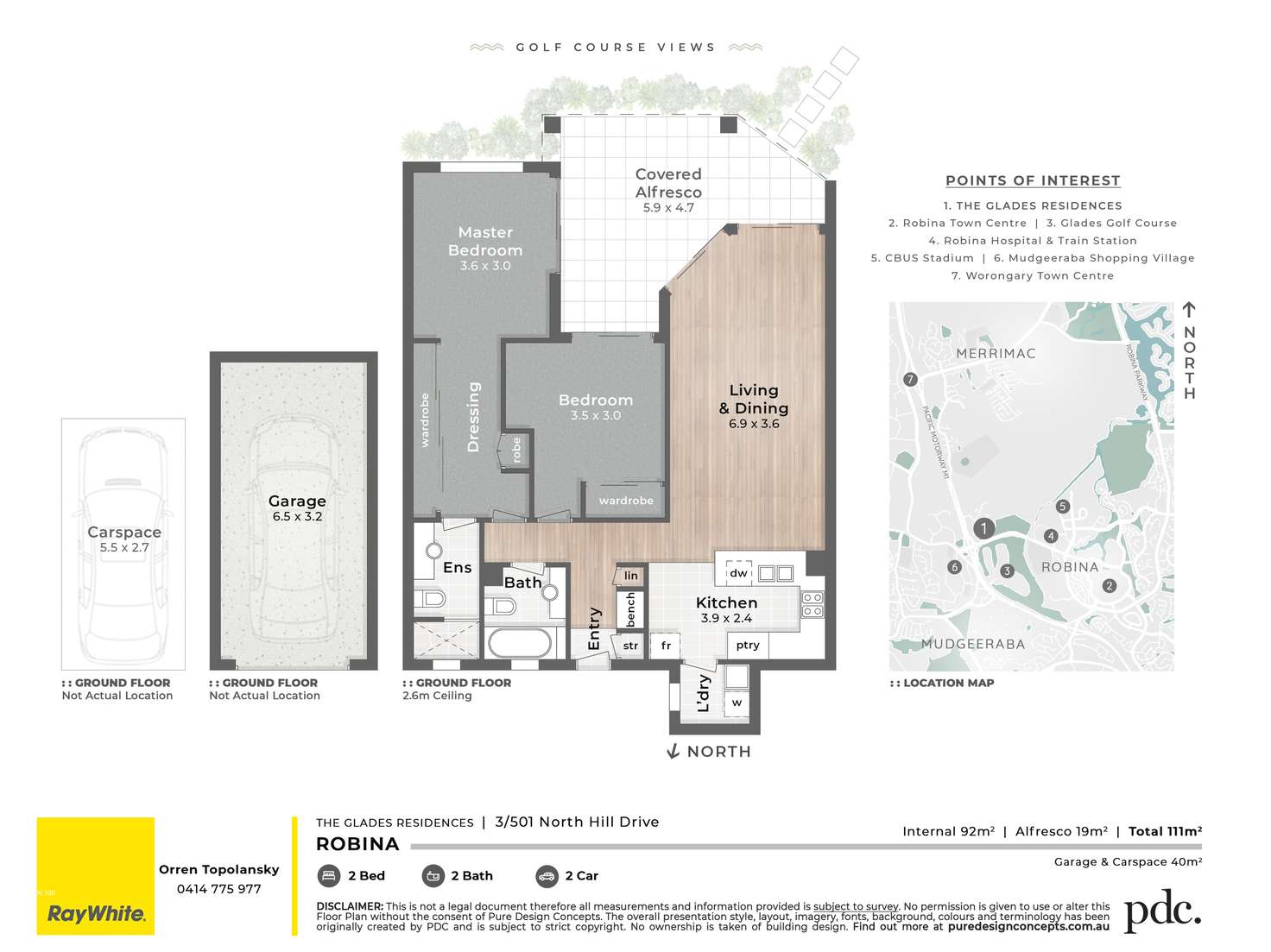 Floorplan of Homely apartment listing, 3/501 North Hill Drive, Robina QLD 4226