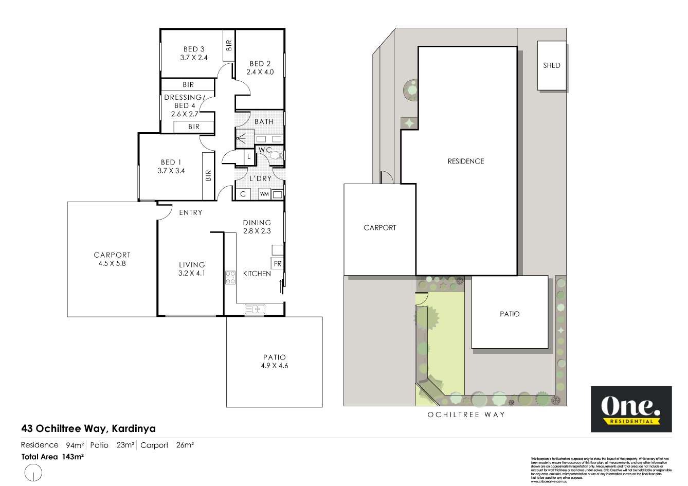 Floorplan of Homely house listing, 43 Ochiltree Way, Kardinya WA 6163