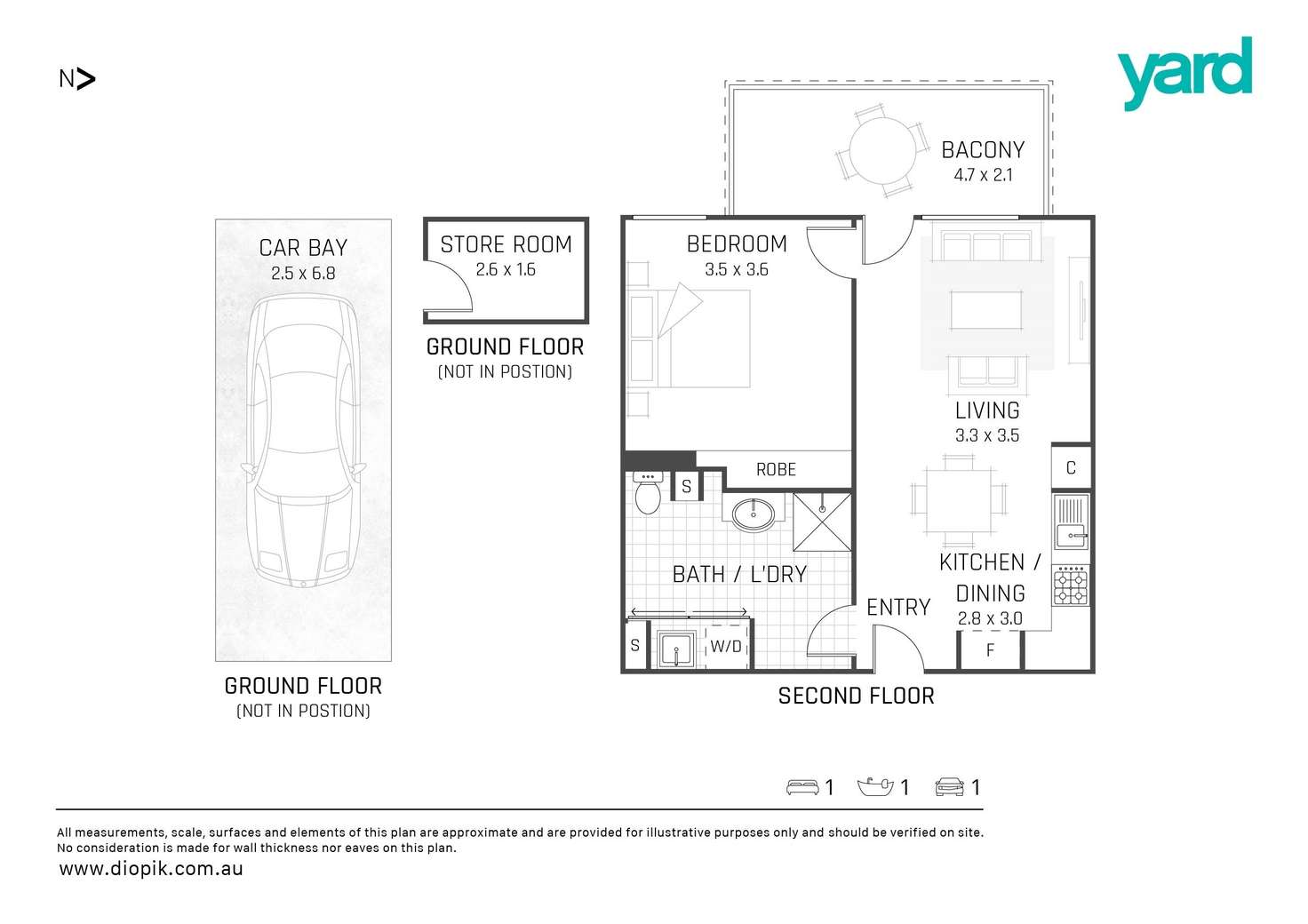 Floorplan of Homely apartment listing, 12/57 Beach Street, Fremantle WA 6160