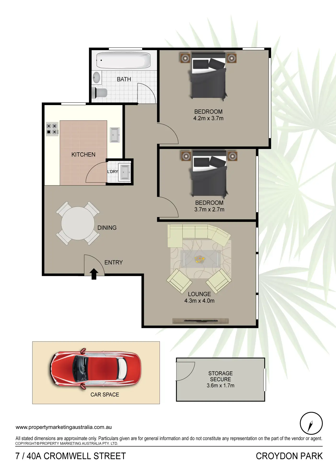 Floorplan of Homely apartment listing, 7/40A Cromwell Street, Croydon Park NSW 2133