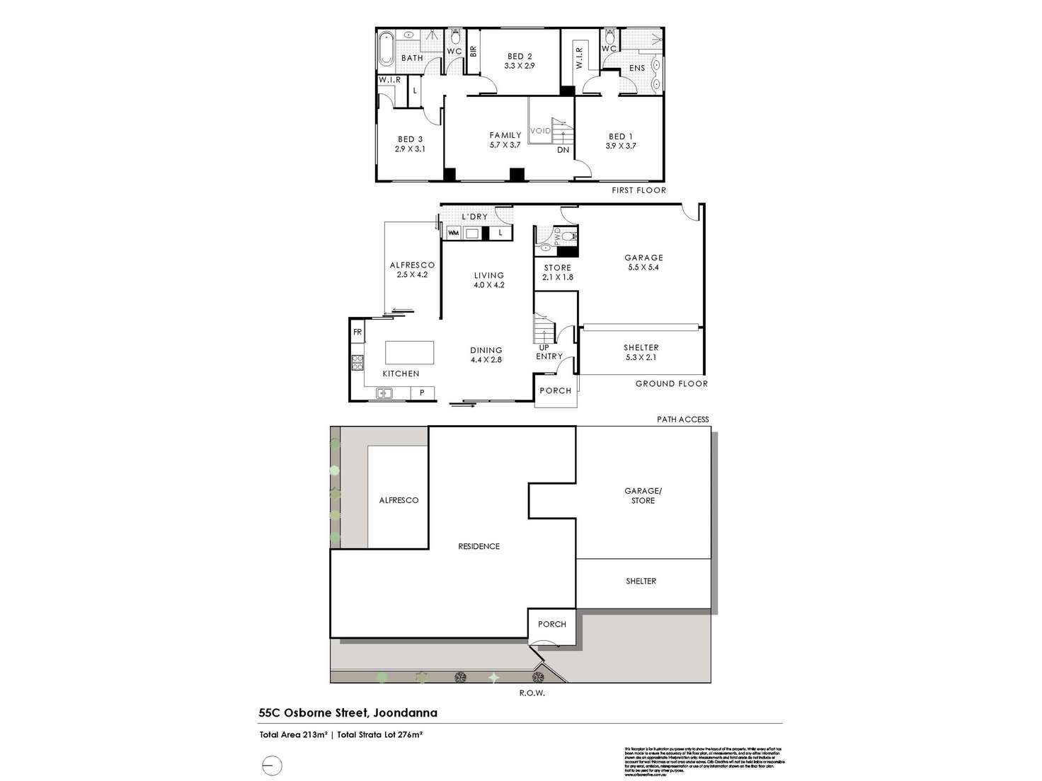 Floorplan of Homely villa listing, 55 Osborne Street, Joondanna WA 6060