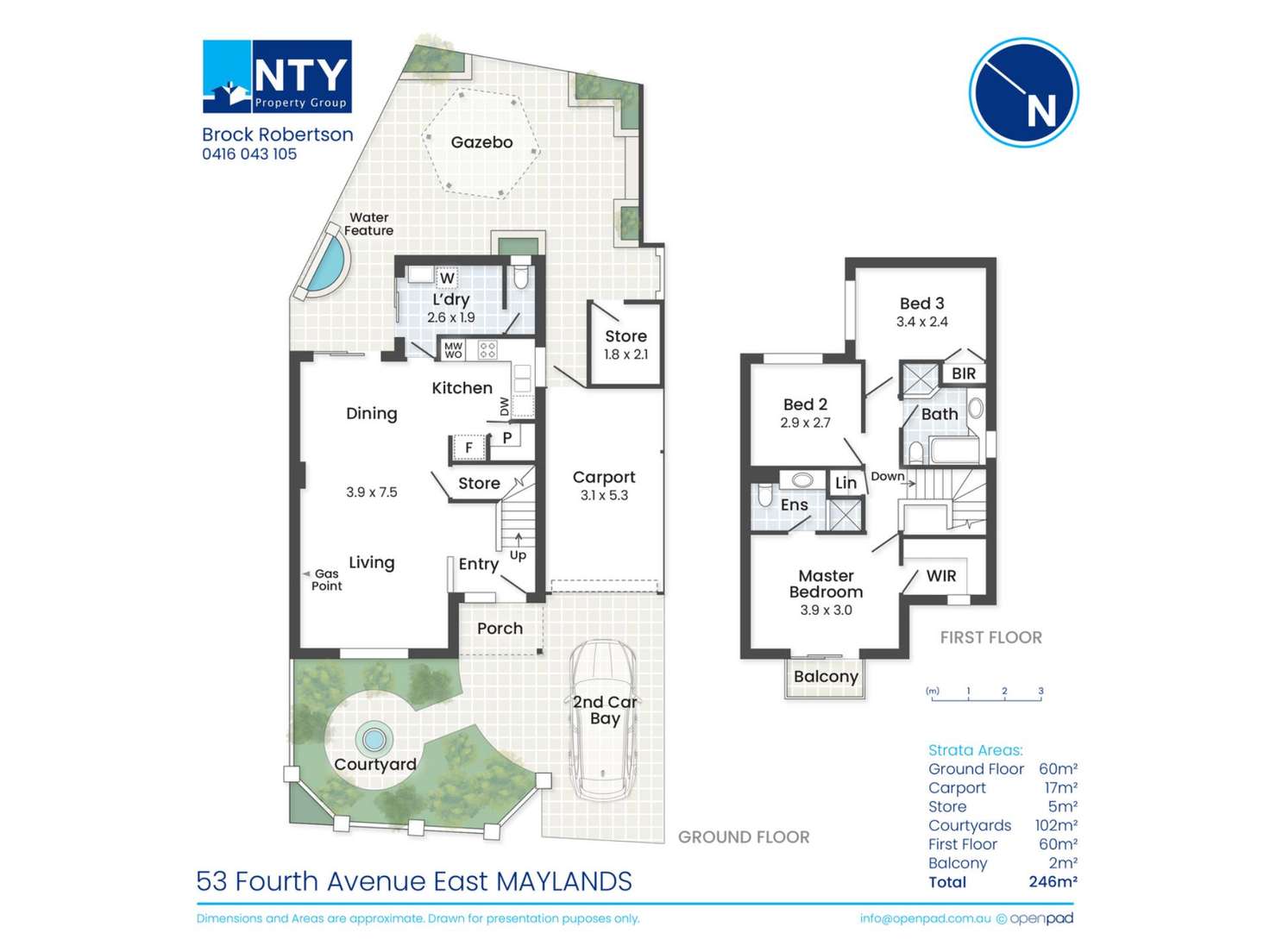 Floorplan of Homely townhouse listing, 53 Fourth Avenue East, Maylands WA 6051
