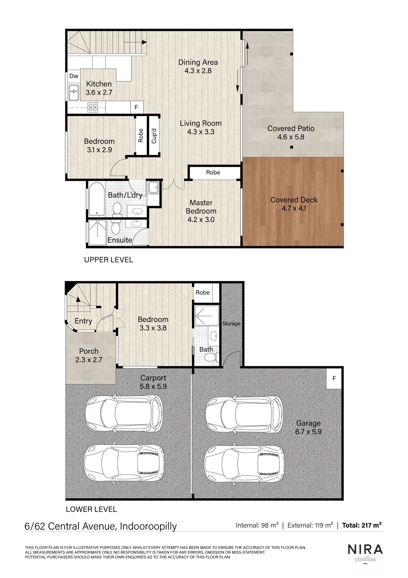 Floorplan of Homely townhouse listing, 6/62 Central Avenue, Indooroopilly QLD 4068