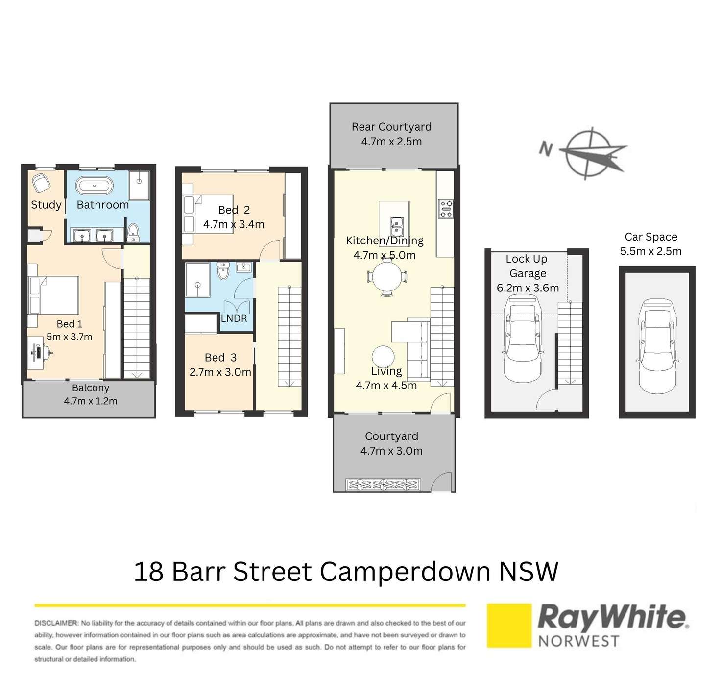 Floorplan of Homely townhouse listing, 3/18 Barr Street, Camperdown NSW 2050