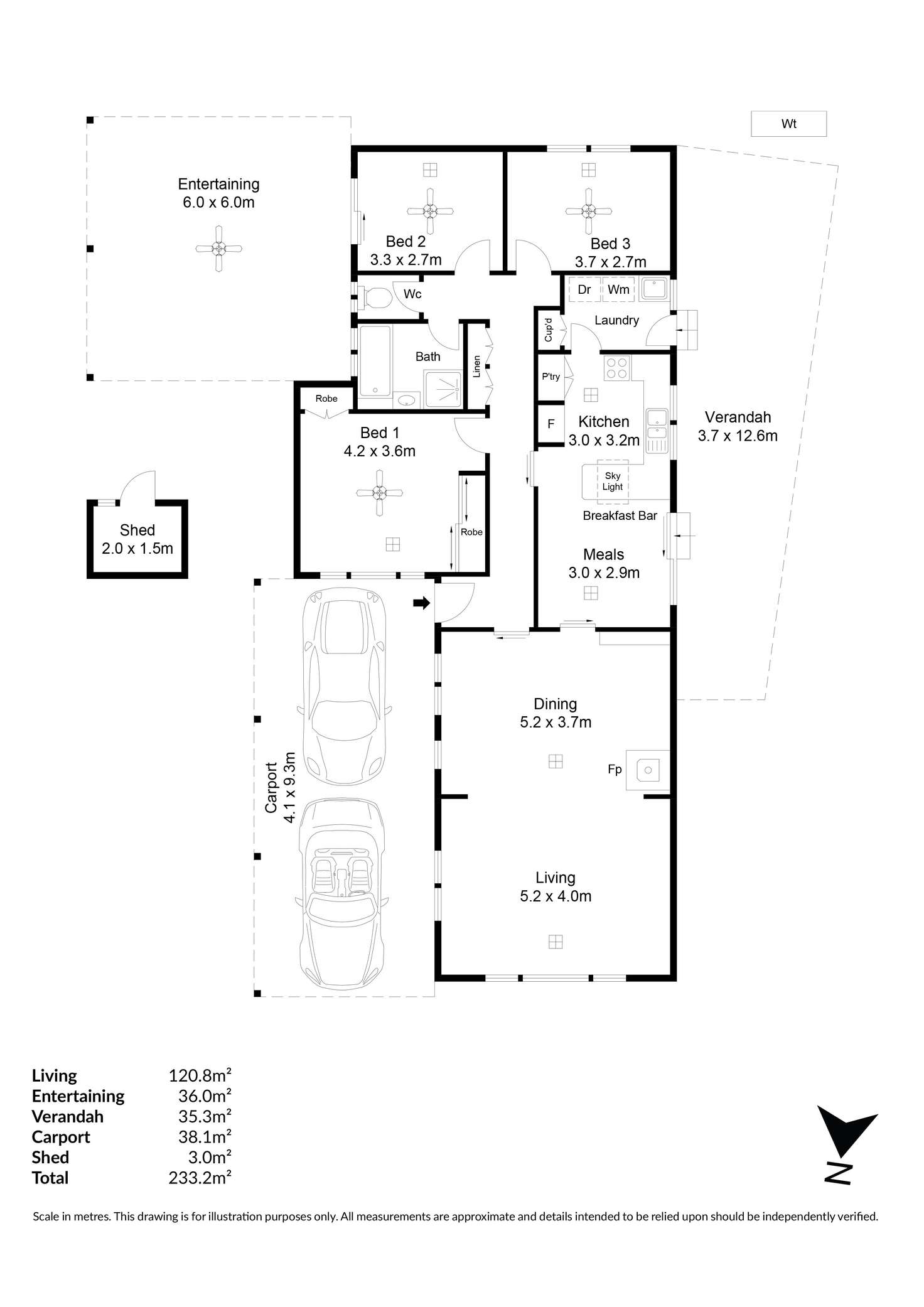 Floorplan of Homely house listing, 3 Oval Avenue, Ridgehaven SA 5097