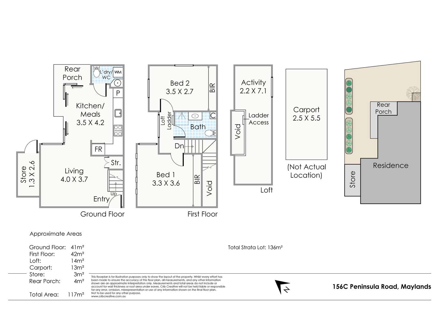 Floorplan of Homely townhouse listing, 156C Peninsula Road, Maylands WA 6051