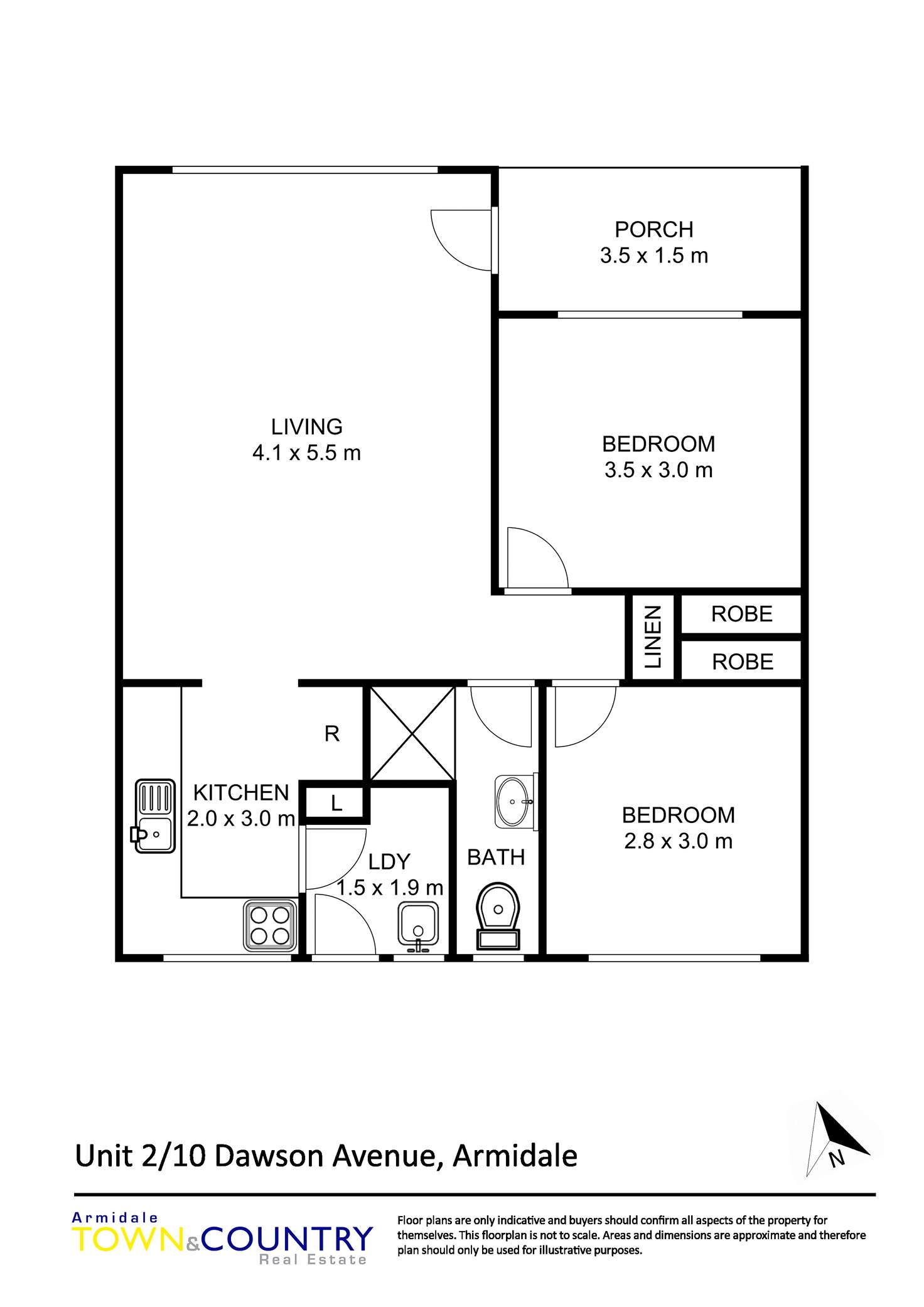 Floorplan of Homely unit listing, 2/10 Dawson Avenue, Armidale NSW 2350