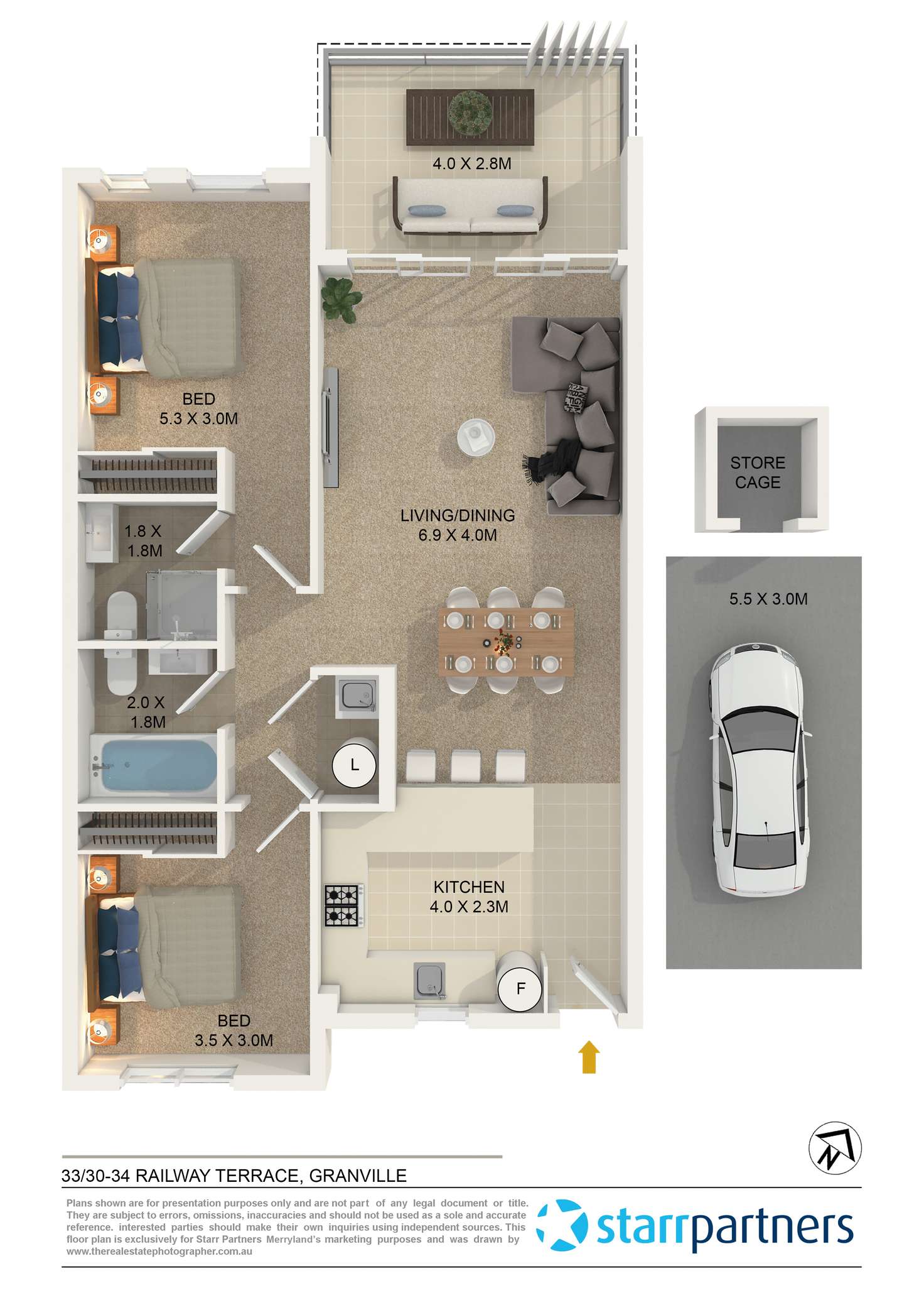 Floorplan of Homely unit listing, 33/30-44 Railway Terrace, Granville NSW 2142