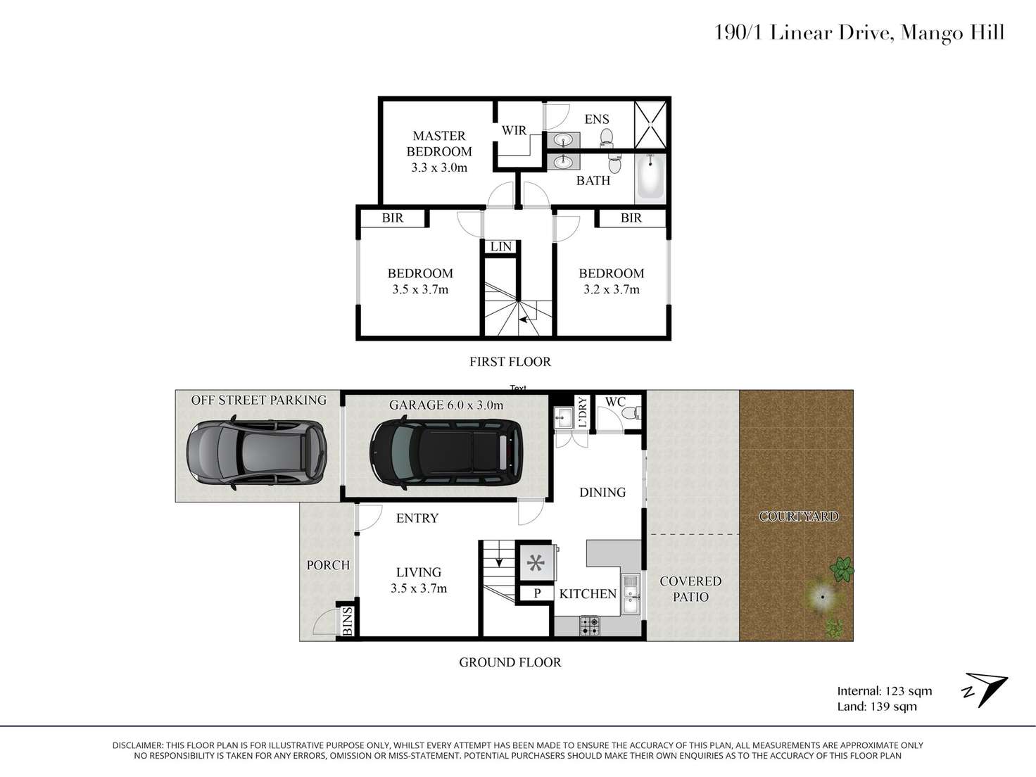 Floorplan of Homely townhouse listing, 190/1 Linear Drive, Mango Hill QLD 4509